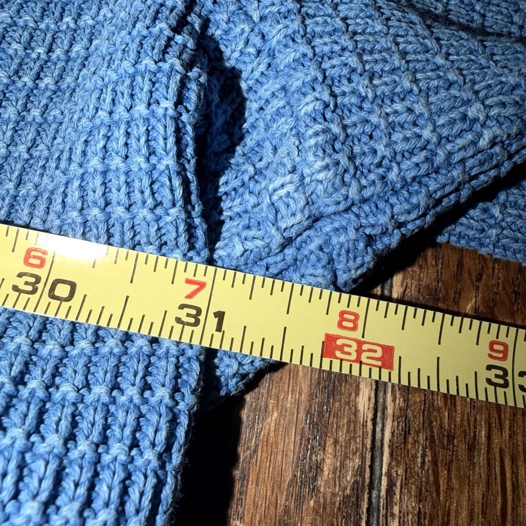 Vintage LL Bean Sweater Mens XXL Blue Cotton Waffle-Knit Crewneck Sunwashed Textured Size US XXL / EU 58 / 5 - 6 Thumbnail