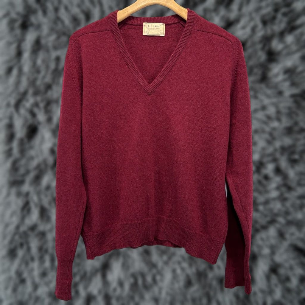 Vintage VINTAGE LL Bean Sweater Men’s Large Pullover Wool Lambswool Red USA 70s Size US L / EU 52-54 / 3 - 1 Thumbnail