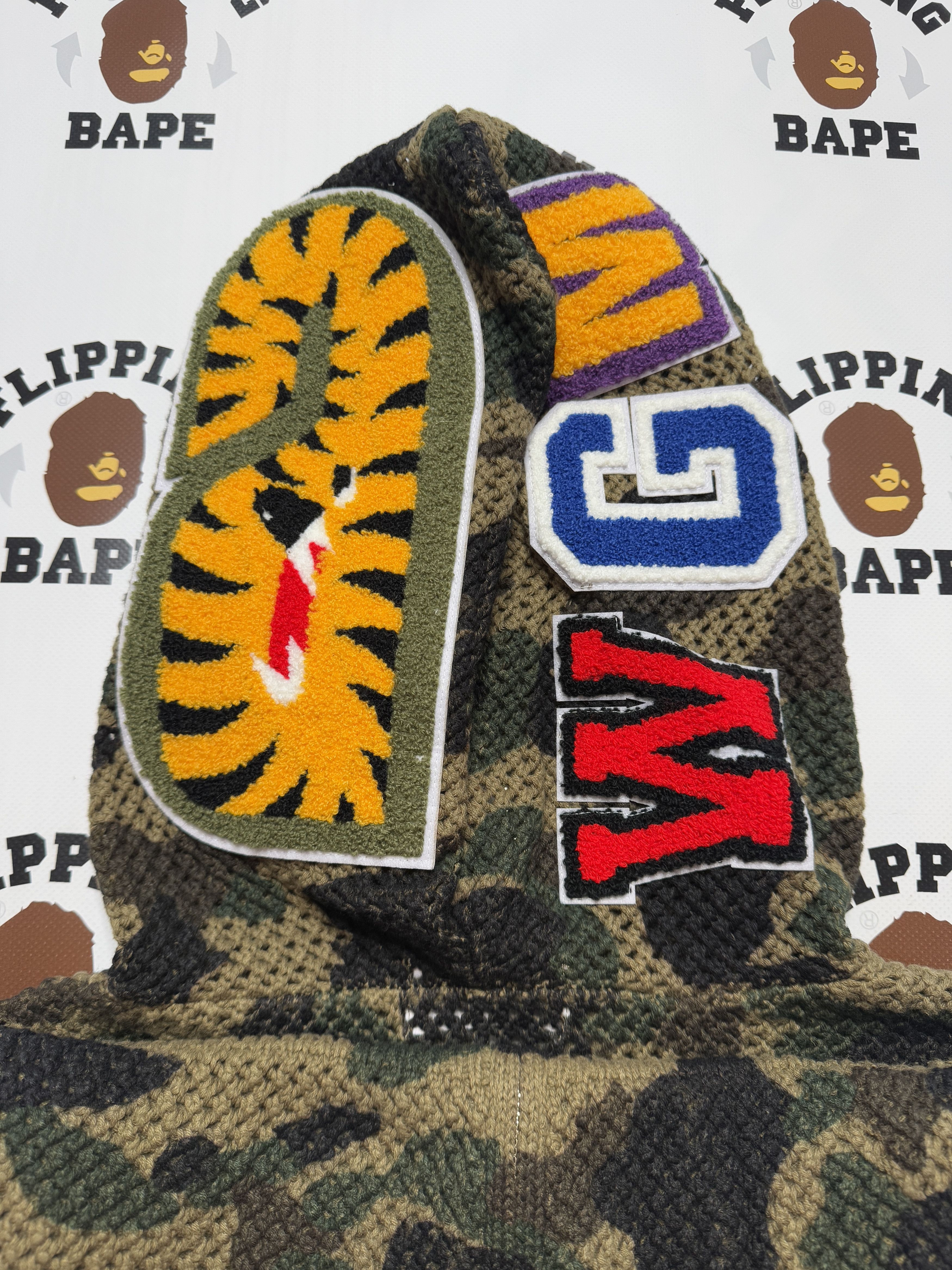 Bape 1ST CAMO CROCHET SHARK FULL ZIP HOODIE Size US L / EU 52-54 / 3 - 8 Thumbnail