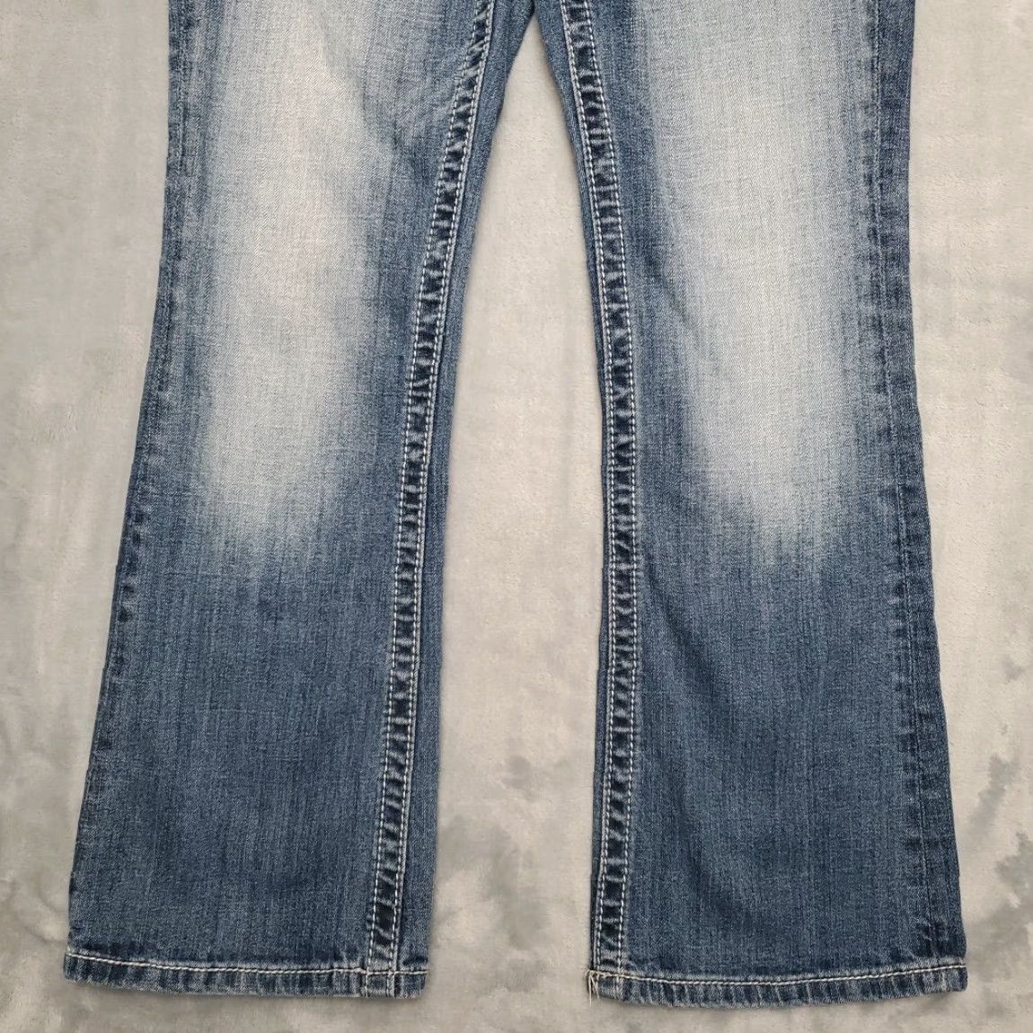 Miss Me VINTAGE MissMe Jeans Womens 27 Faded Whiskered Blue Denim Boot Cut Thick Stitch Cowboy Shirt? Size 27" / US 4 / IT 40 - 2 Thumbnail