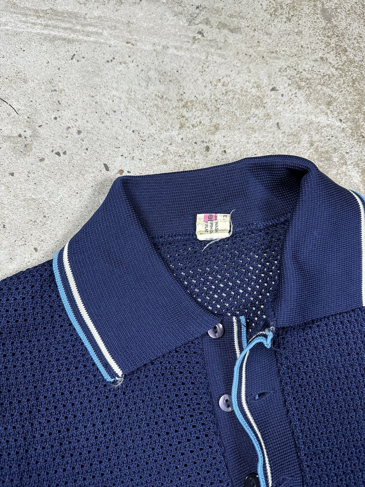 Japanese Brand × Vintage Vintage 90s Old Money Style Short Sleeve Mesh Polo Sweater Size US M / EU 48-50 / 2 - 5 Thumbnail