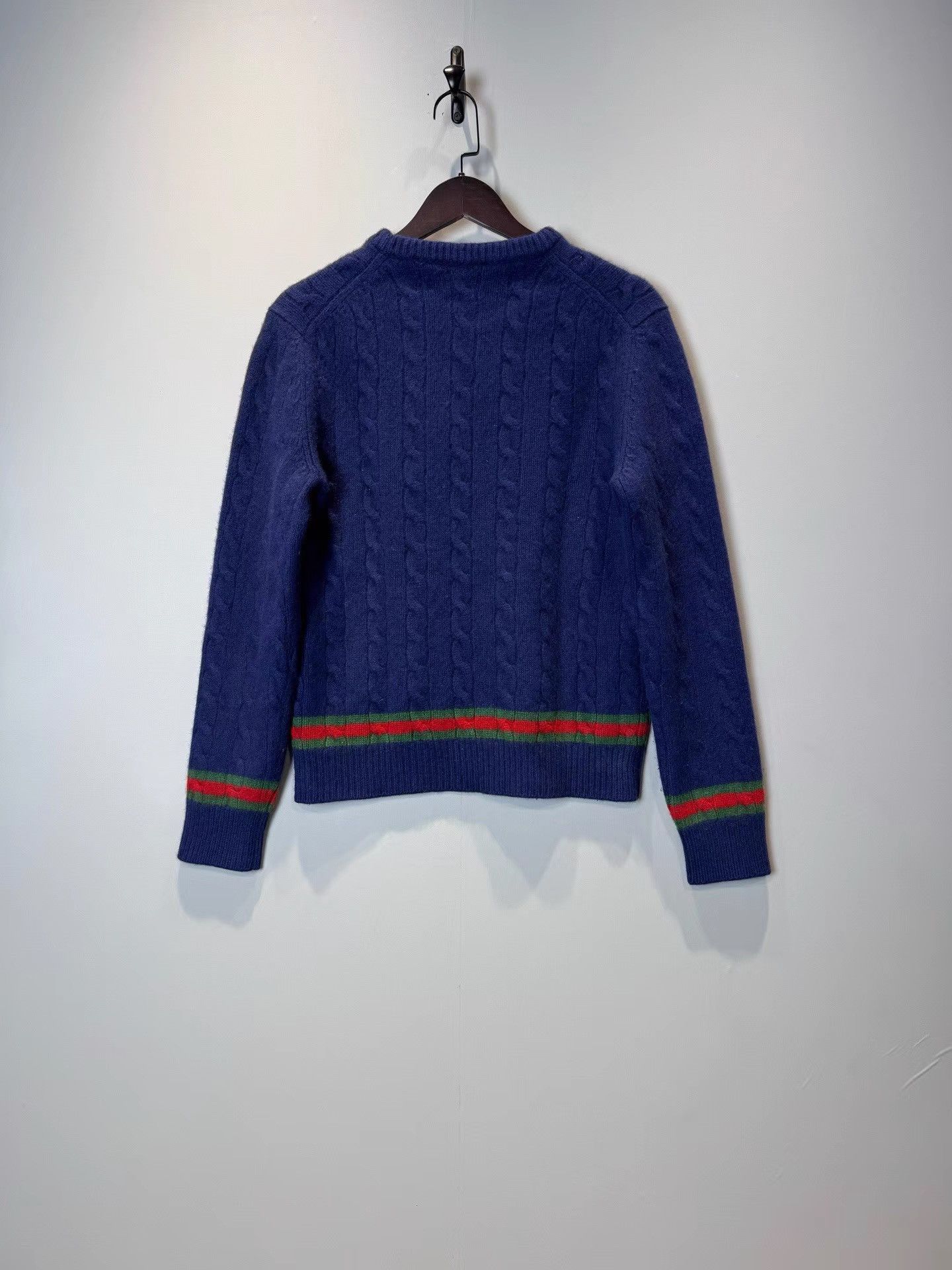 Gucci Gucci FW21 Web Cable-Knit Crew Neck Cashmere Sweater K36 Size US M / EU 48-50 / 2 - 2 Thumbnail