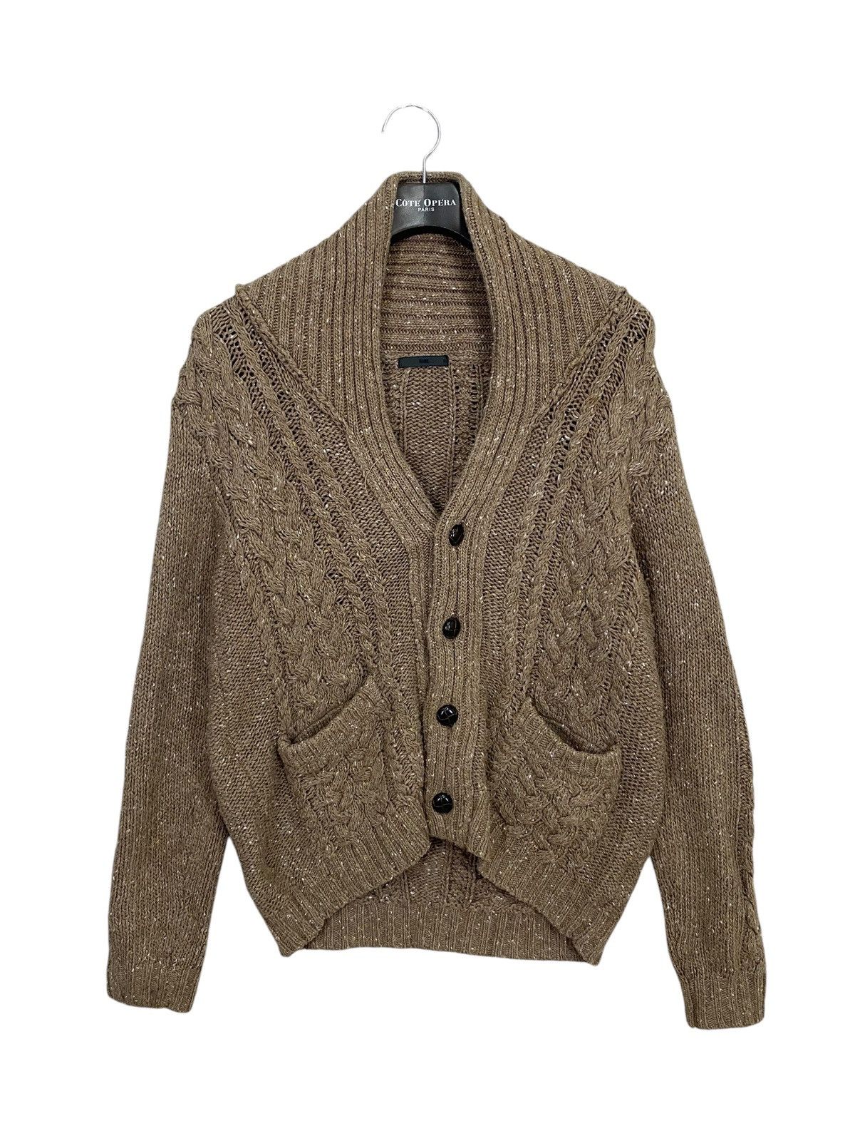 HARE × Japanese Brand × Vintage Japanase designer brand hare cardigan cable knit high collar Size US L / EU 52-54 / 3 - 2 Thumbnail