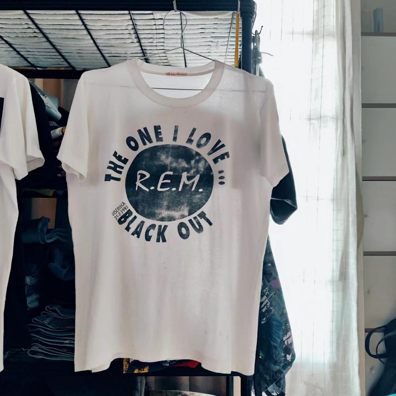 image of Band Tees x Rock Band Vintage - R.e.m. - The One I Love in White Black, Men's (Size Large)