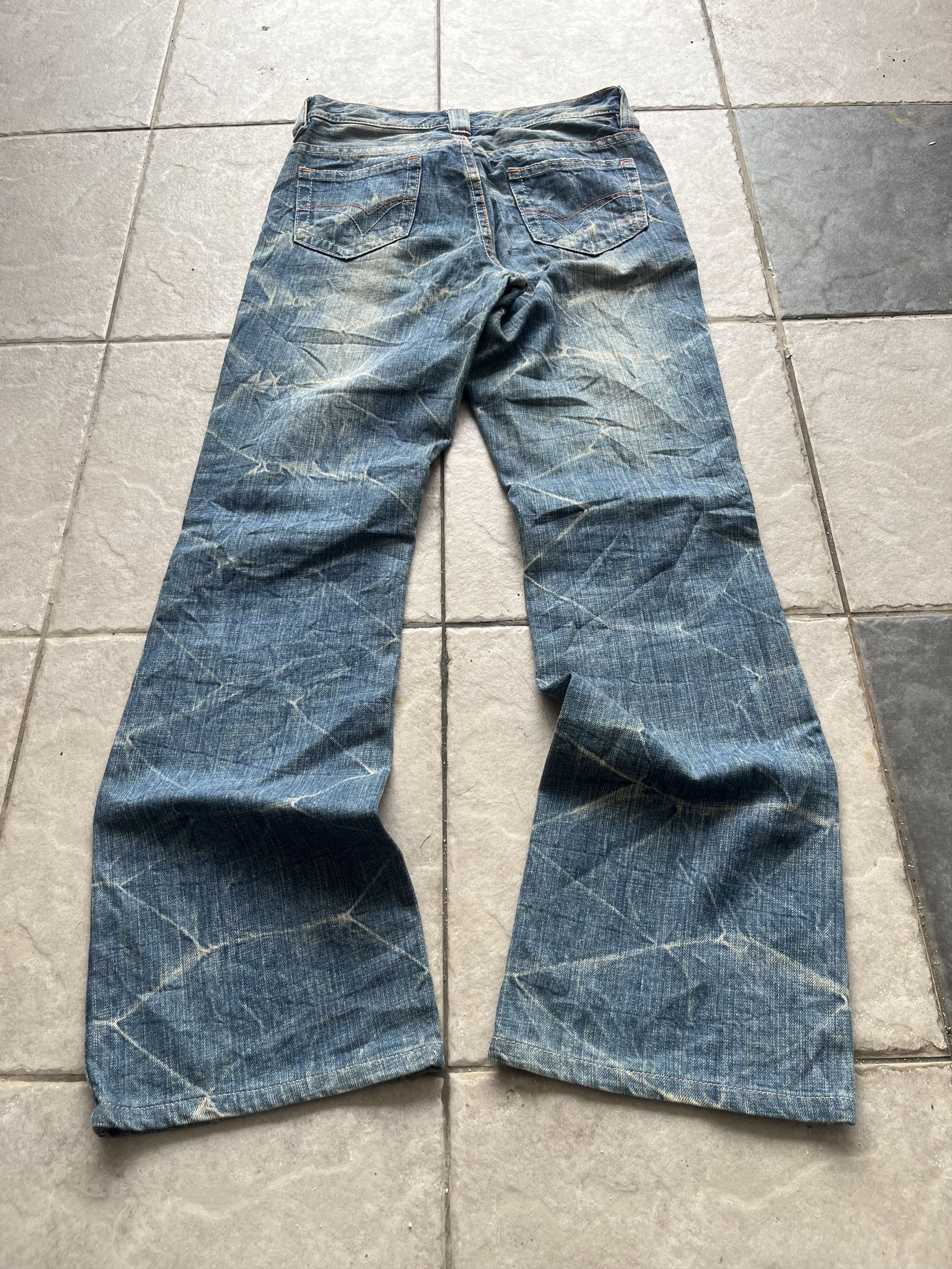 Tornado Mart 💥rare💥valman barbwire whisker flare jeans Size US 27 - 2 Thumbnail