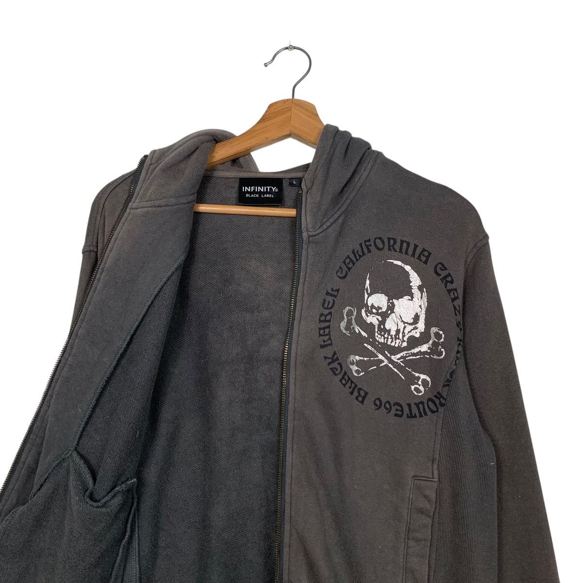 Japanese Brand INFINITY Black Label Crazy Rider Route 66 Hoodies #1715-C76 Size US L / EU 52-54 / 3 - 13 Thumbnail