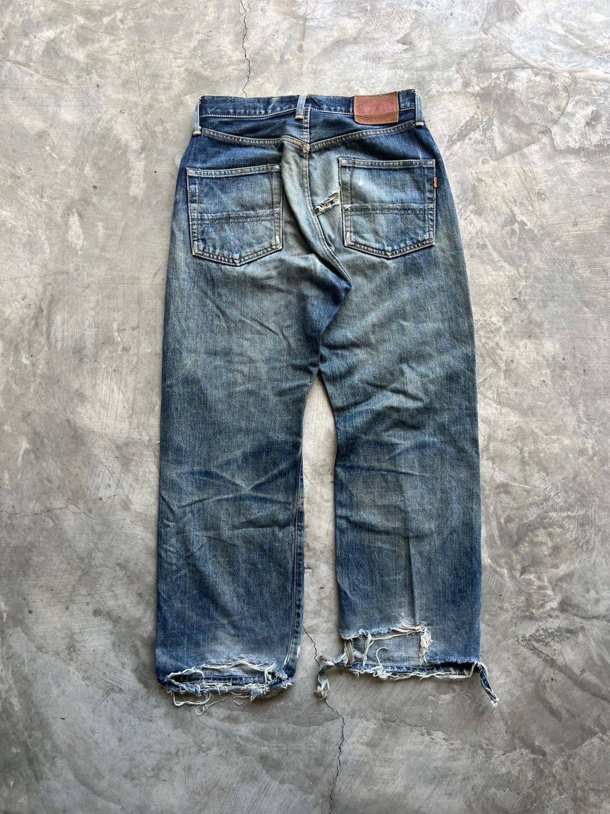 Edwin Vintage Edwin 505 Selvedge Distressed Denim Jeans Size US 31 - 7 Thumbnail