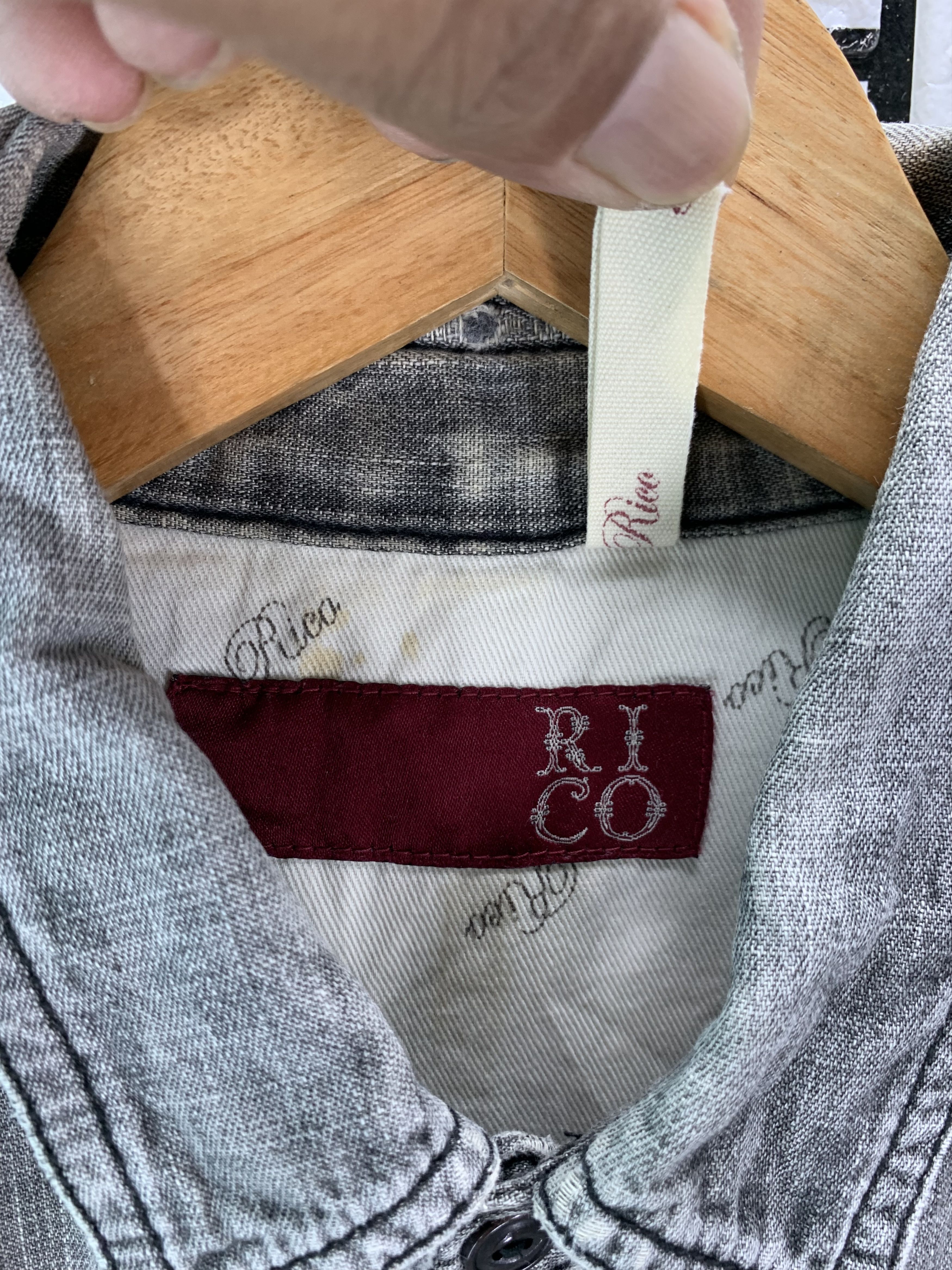 Japanese Brand Rico Distressed Denim Shirt Button Size US S / EU 44-46 / 1 - 8 Thumbnail
