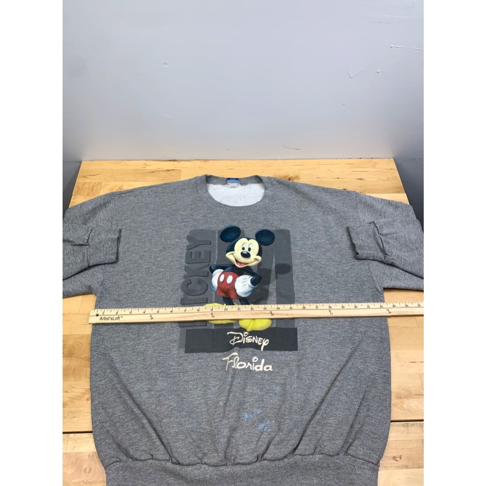 Disney VINTAGE Disney Mickey Sweatshirt Adult M Gray Florida Crew Neck Pullover 11771 Size US M / EU 48-50 / 2 - 6 Thumbnail
