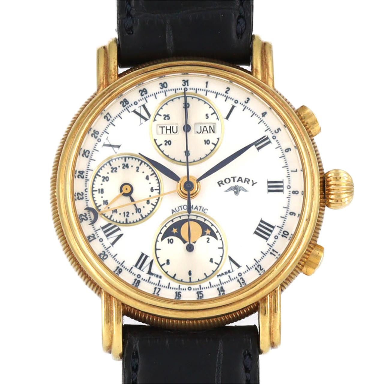 Other Other Rotary Chronograph Triple Calendar Moonphase Yellow Gold Mens Precious Metal Automatic M1803 DUTY FREE for USA Size ONE SIZE - 1 Thumbnail