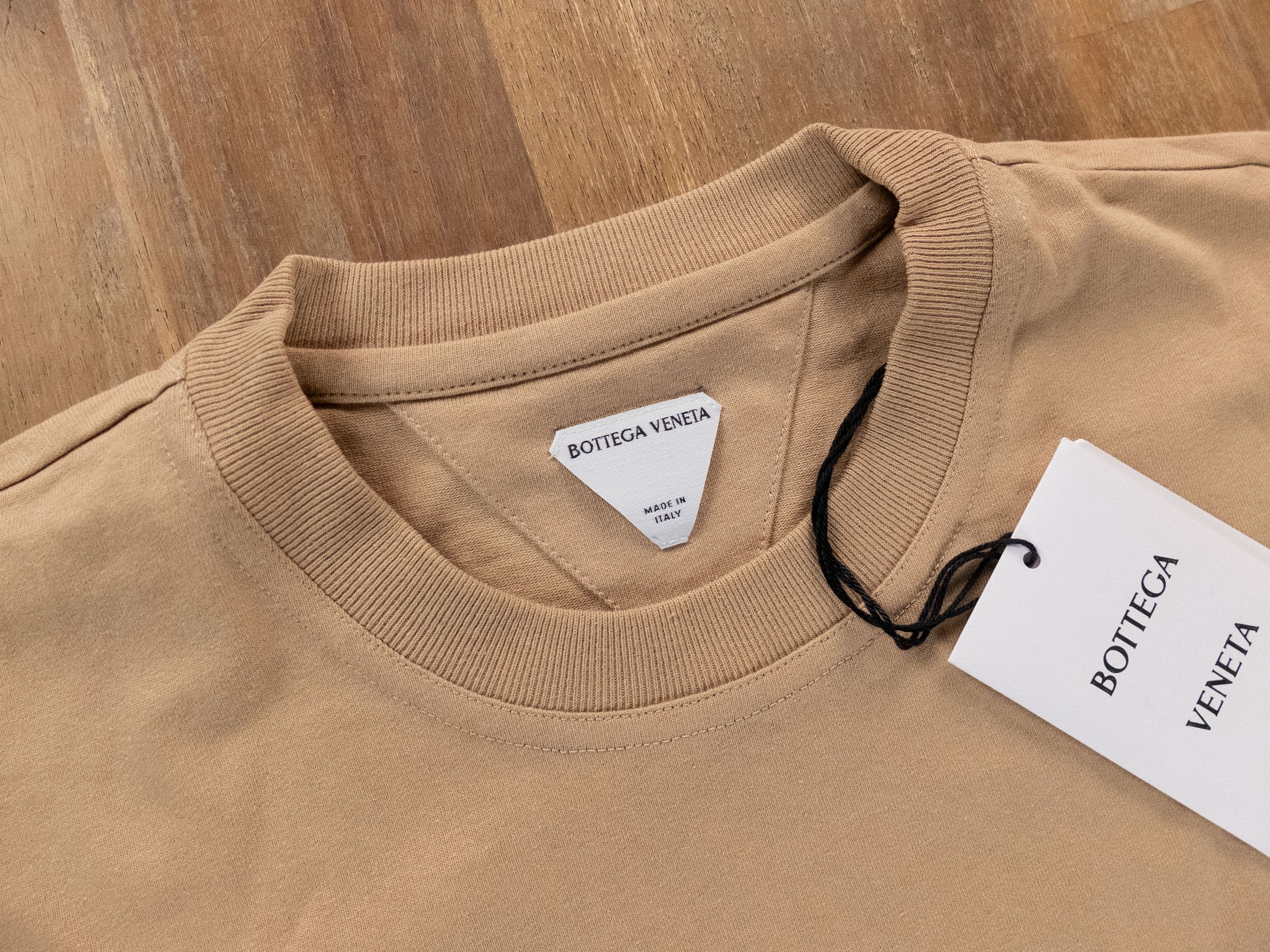 Bottega Veneta BOTTEGA VENETA Sunrise dark beige cotton t-shirt Medium Size US M / EU 48-50 / 2 - 4 Thumbnail