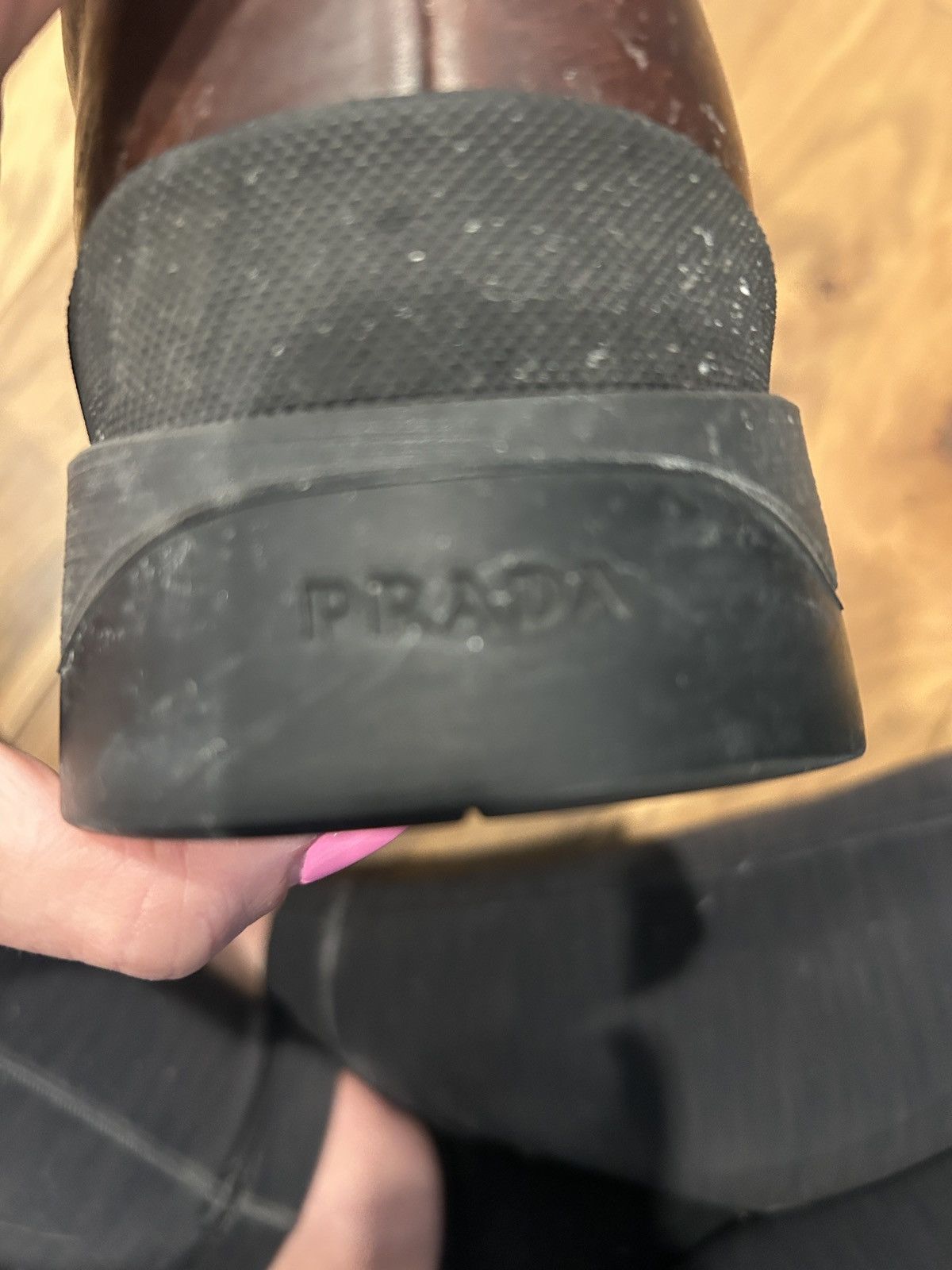 Prada Prada Men’s Leather Lug Sole Combat Boots– Made in Italy Size US 11 / EU 44 - 3 Thumbnail