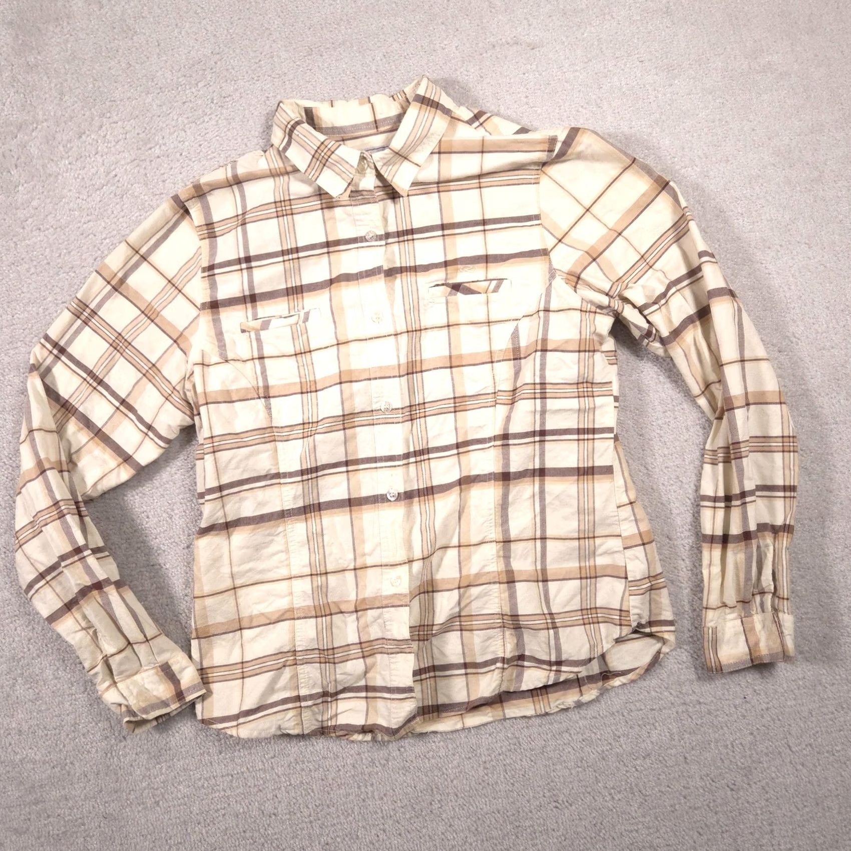 Roper Roper Shirt Womens XL Beige Plaid Western Button Front Long Sleeve Top Cotton Size XL / US 12-14 / IT 48-50 - 3 Thumbnail