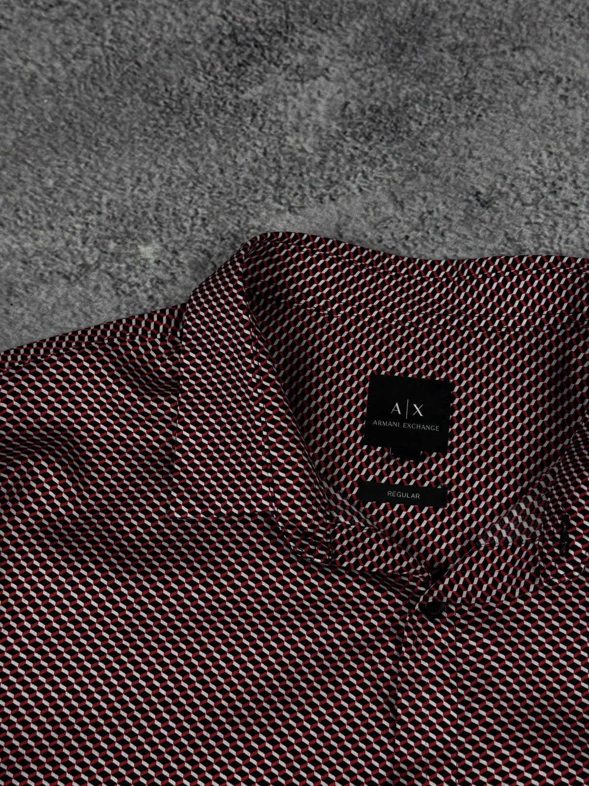 Armani Exchange × Designer ARMANI Exchange Printed Geometric Red Casual Shirt Size US M / EU 48-50 / 2 - 1 Thumbnail