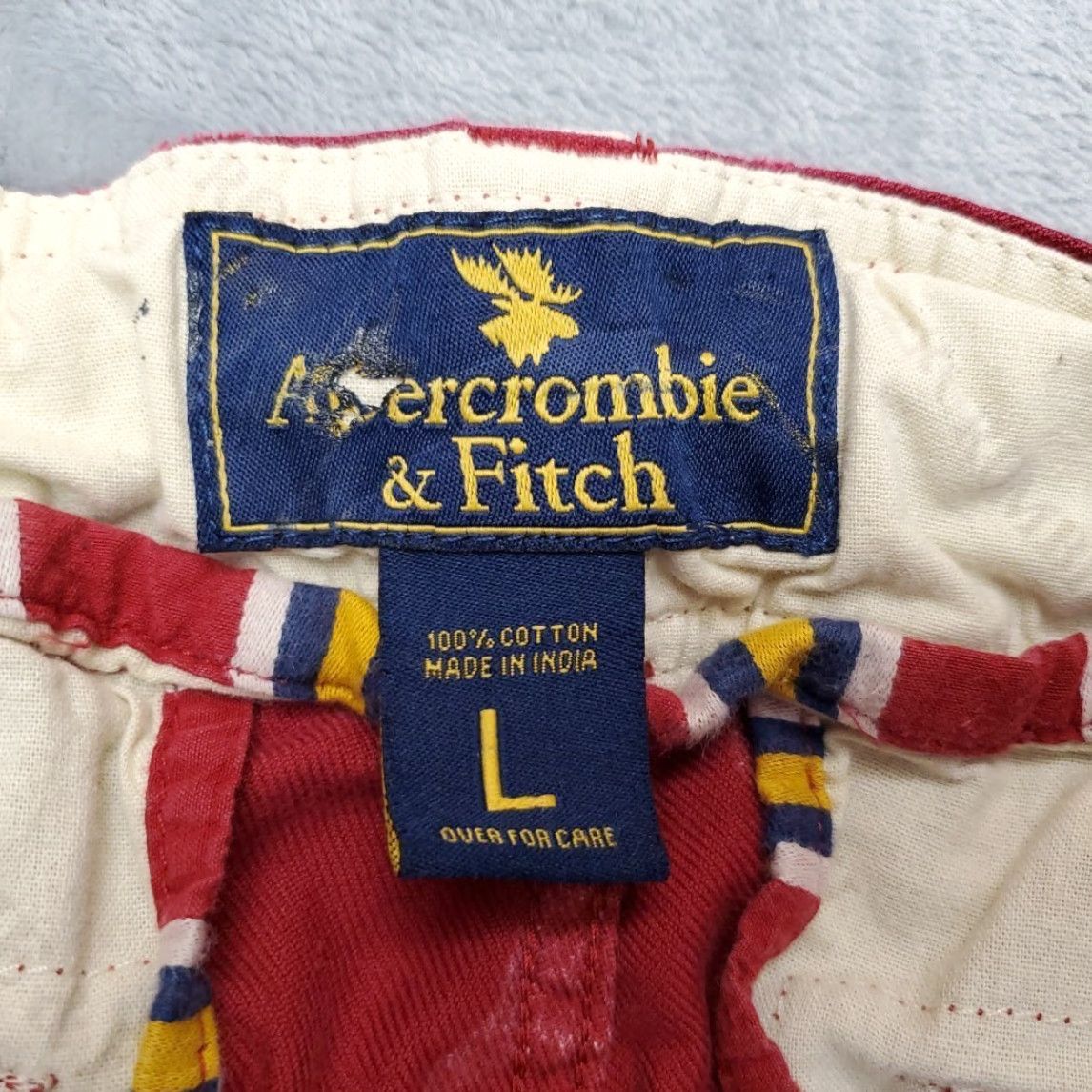 Abercrombie & Fitch VTG Abercrombie & Fitch Pants Men L Red Lounge Drawstring brushed Twill Retro Y2K Size US 33 - 3 Thumbnail