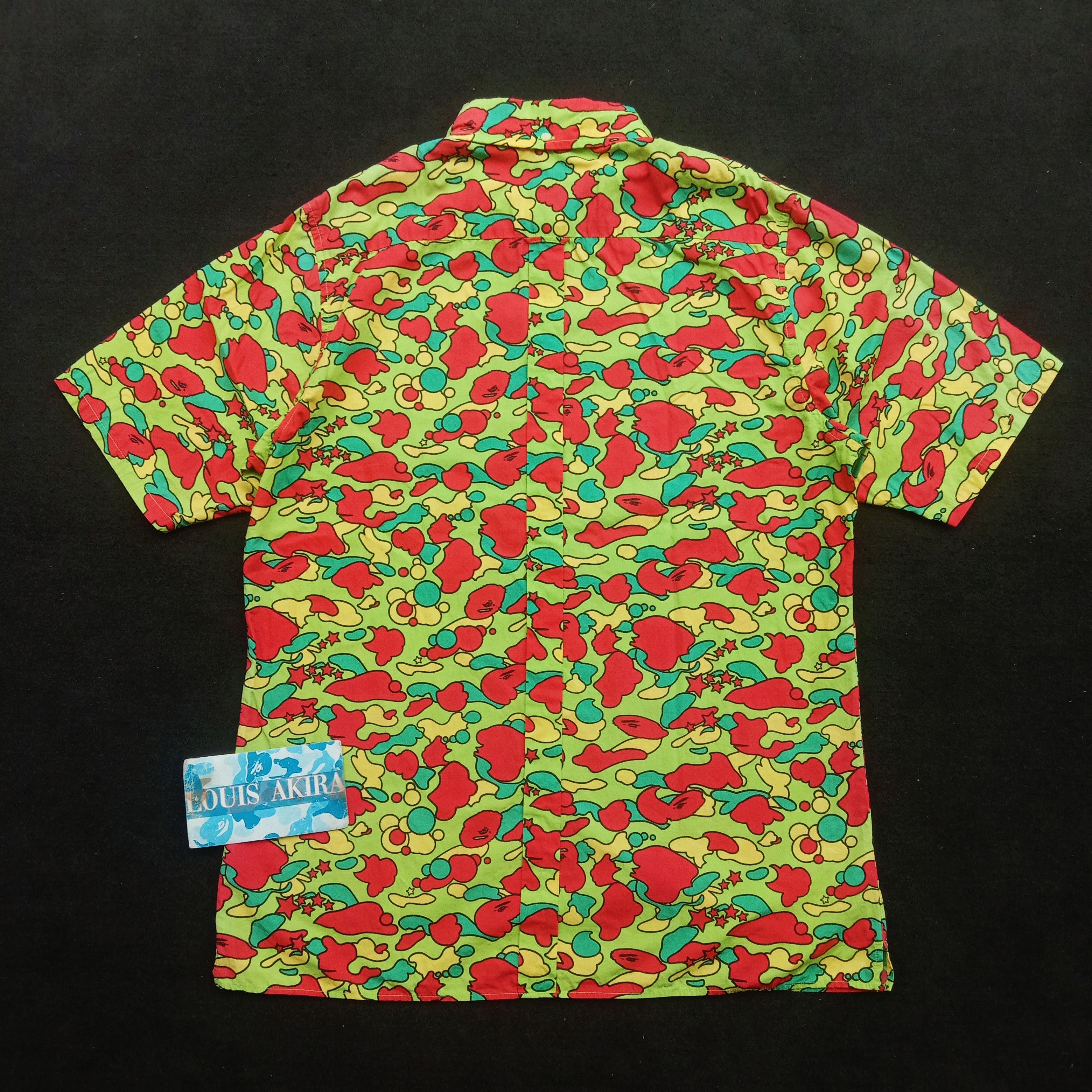 Bape Star Camo Button Up S/S Shirt (2001) Size US L / EU 52-54 / 3 - 5 Thumbnail