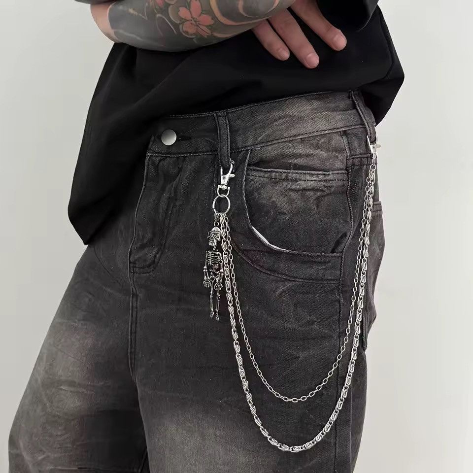 Other Skull Gothic Punk Skeleton Key Chain Pants Chain Size ONE SIZE - 1 Thumbnail
