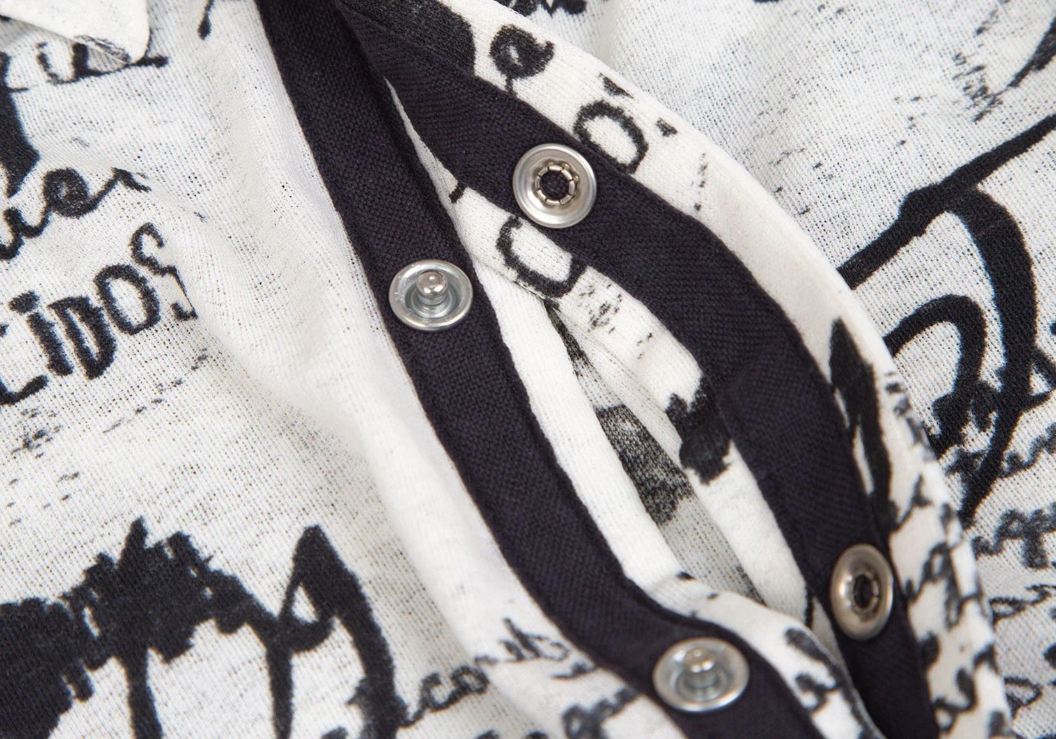Jean Paul Gaultier Polyester Snap Button Shirt in Black and White, Size 48 Size US M / EU 48-50 / 2 - 5 Thumbnail