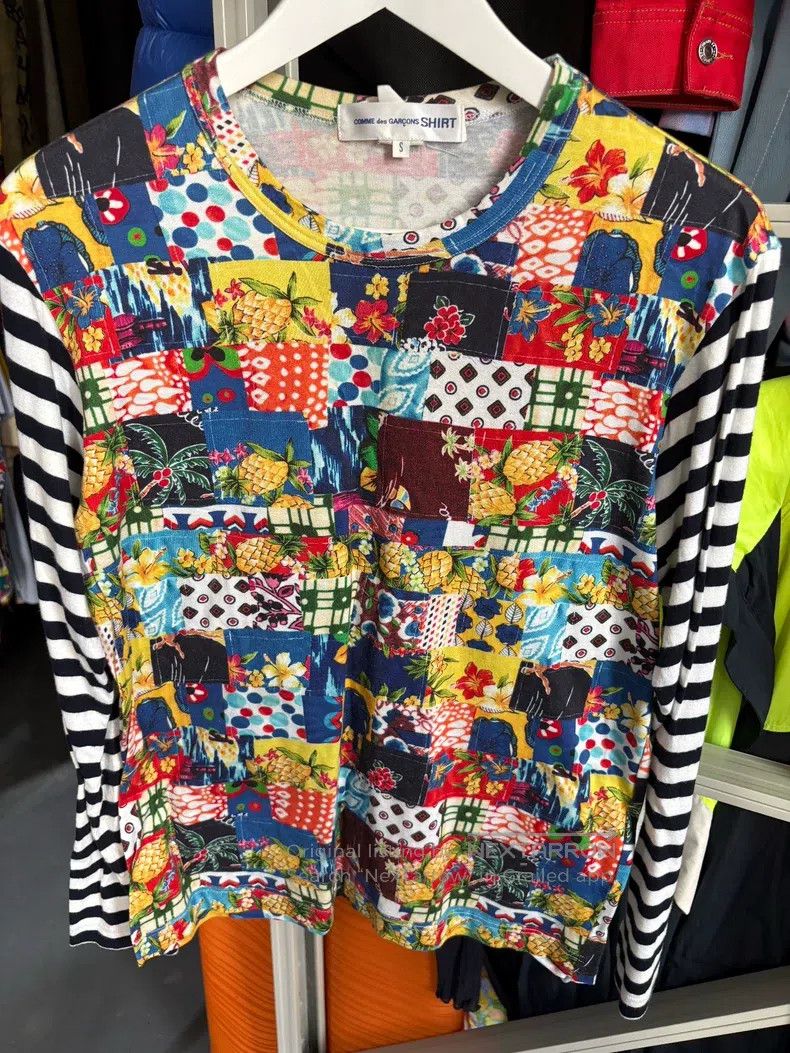 Comme des Garcons Comme Des Garcons Floral Patchwork Long Sleeve T-shirt, Si Size S / US 4 / IT 40 - 2 Thumbnail