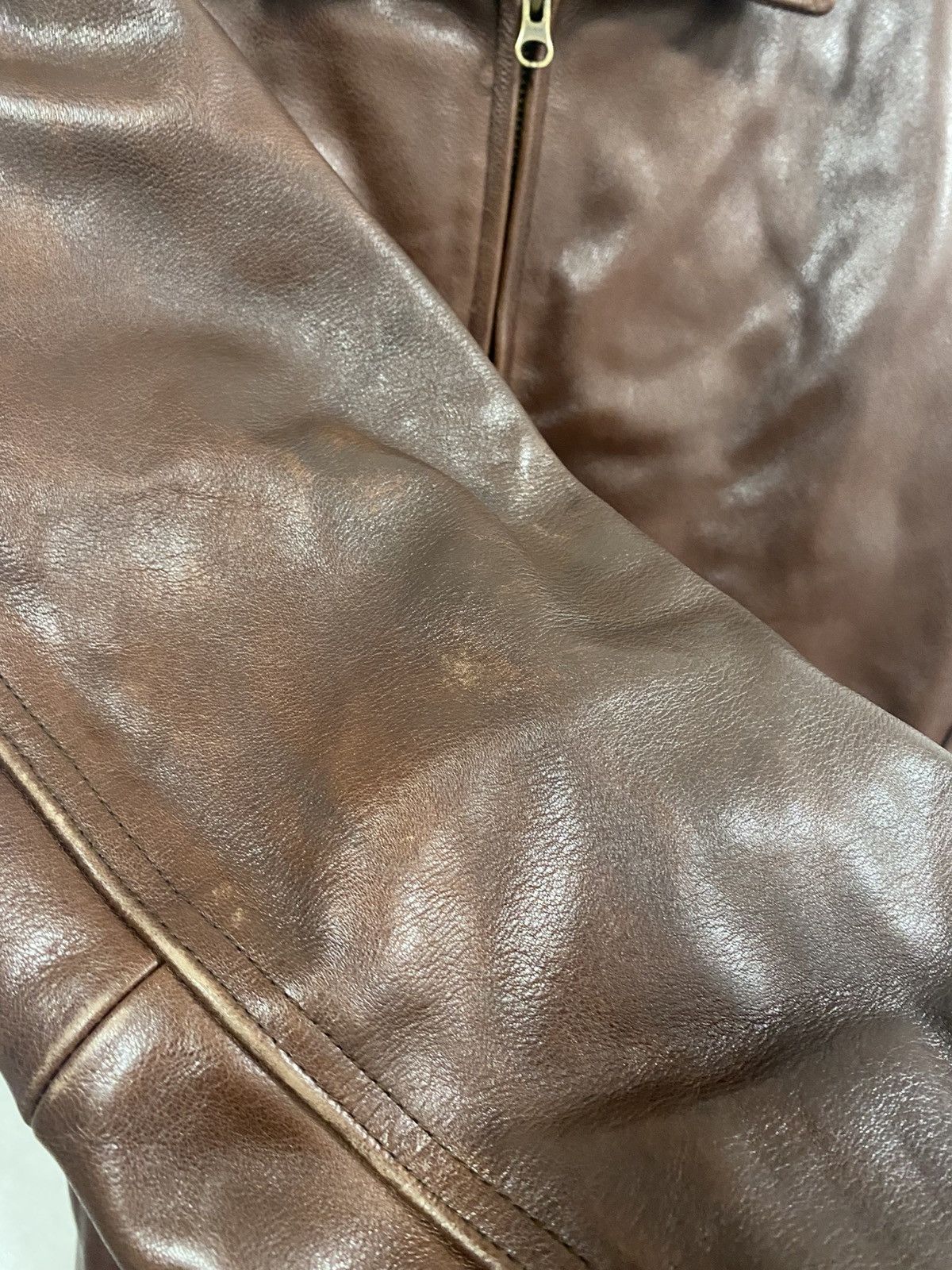 J.Crew J.Crew Brown Thik Leather Jacket Size: M Green Label Size US M / EU 48-50 / 2 - 8 Thumbnail