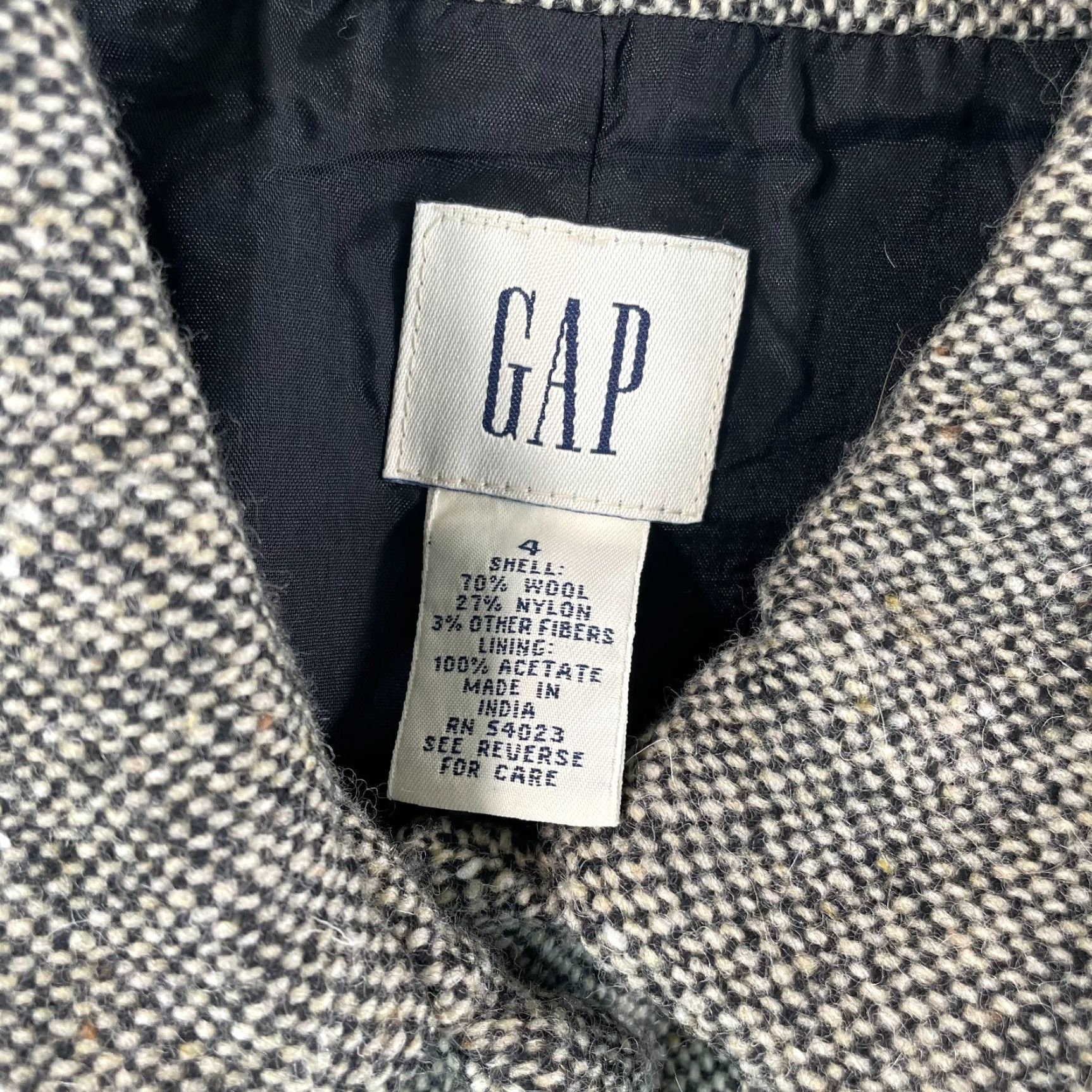 Gap VINTAGE GAP Skirt & Jacket 2 Piece Set Women 4 Grey Wool Blend Pleated Tweed Grey 1990s Womens Size 42" / US 20 - 2 Thumbnail