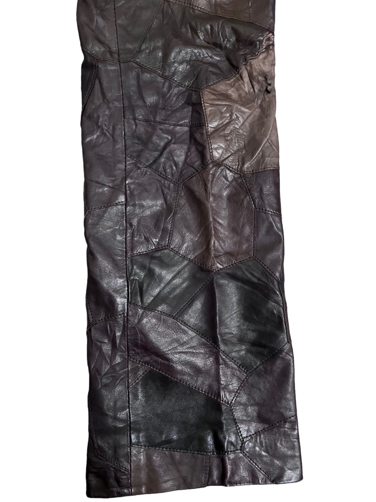 Japanese Brand × Vintage Vintage Hiroki Brown Patches Work Leather Pants Size US 30 / EU 46 - 4 Thumbnail