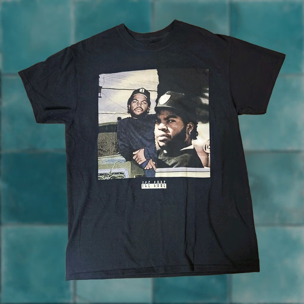 Vintage Ice Cube T Shirt West Coast 90s Retro Front Print Black Cotton Short Sleeve Crew Neck M Mens Womens Unisex Adult Regular Fit Graphic 2020s Size US M / EU 48-50 / 2 - 1 Thumbnail