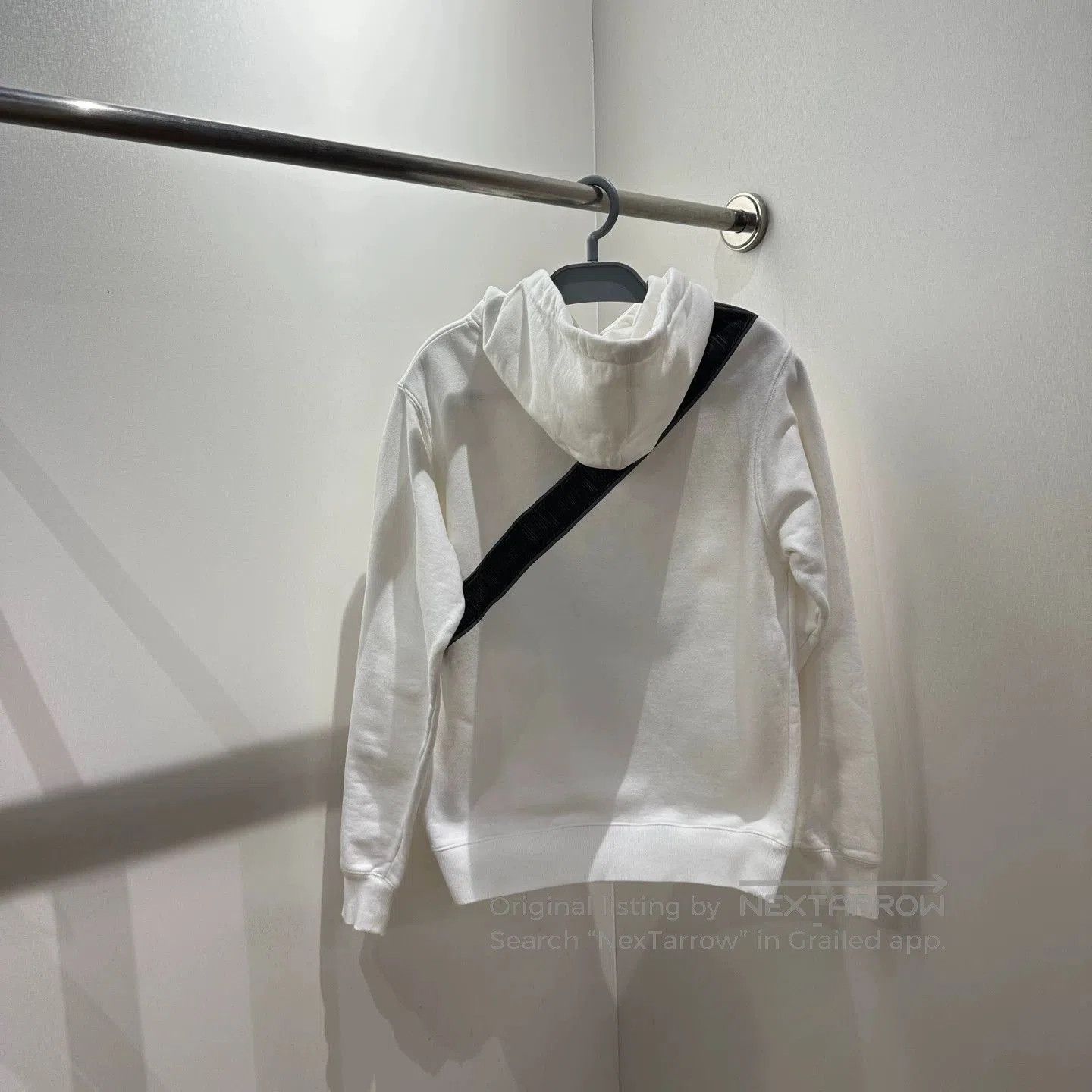 Dior White Hoodie with Black Graphic Crossbody Design. Size US XXS / EU 40 - 2 Thumbnail