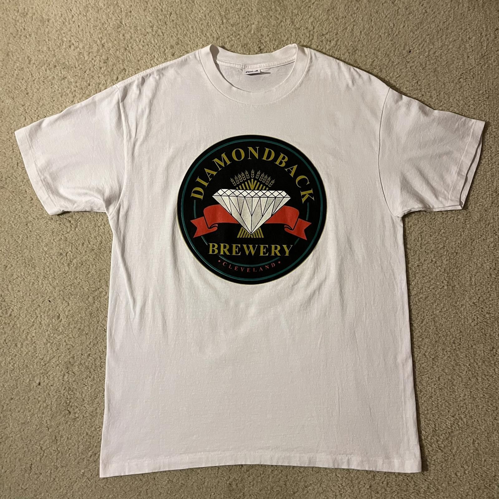 Anvil VTG 90s Diamondback Brewery Cleveland Logo Graphic Tee Size US XL / EU 56 / 4 - 1 Thumbnail