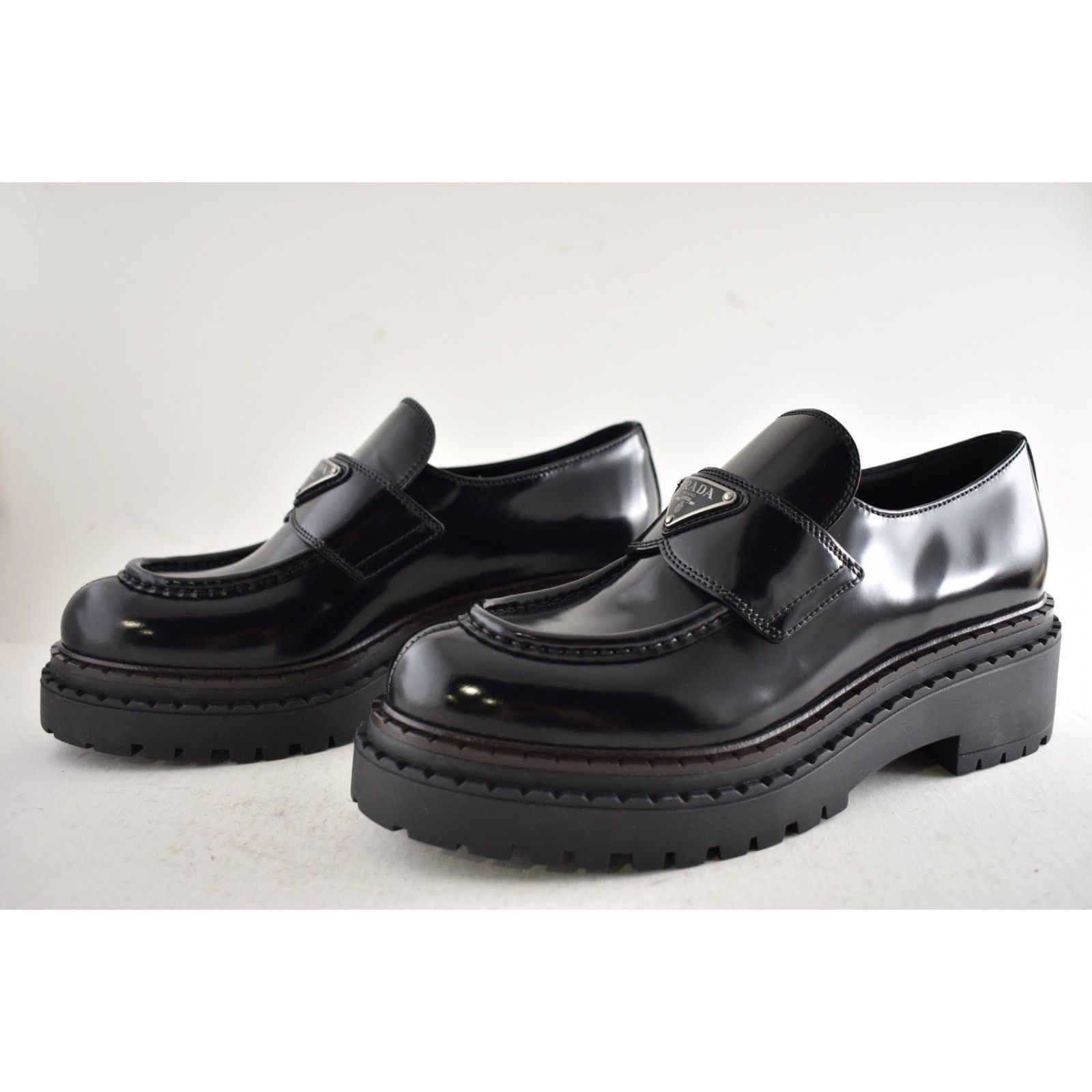 Prada Prada Black Leather Platform Loafer Creeper Flat 38.5 Size US 8.5 / EU 41-42 - 11 Thumbnail