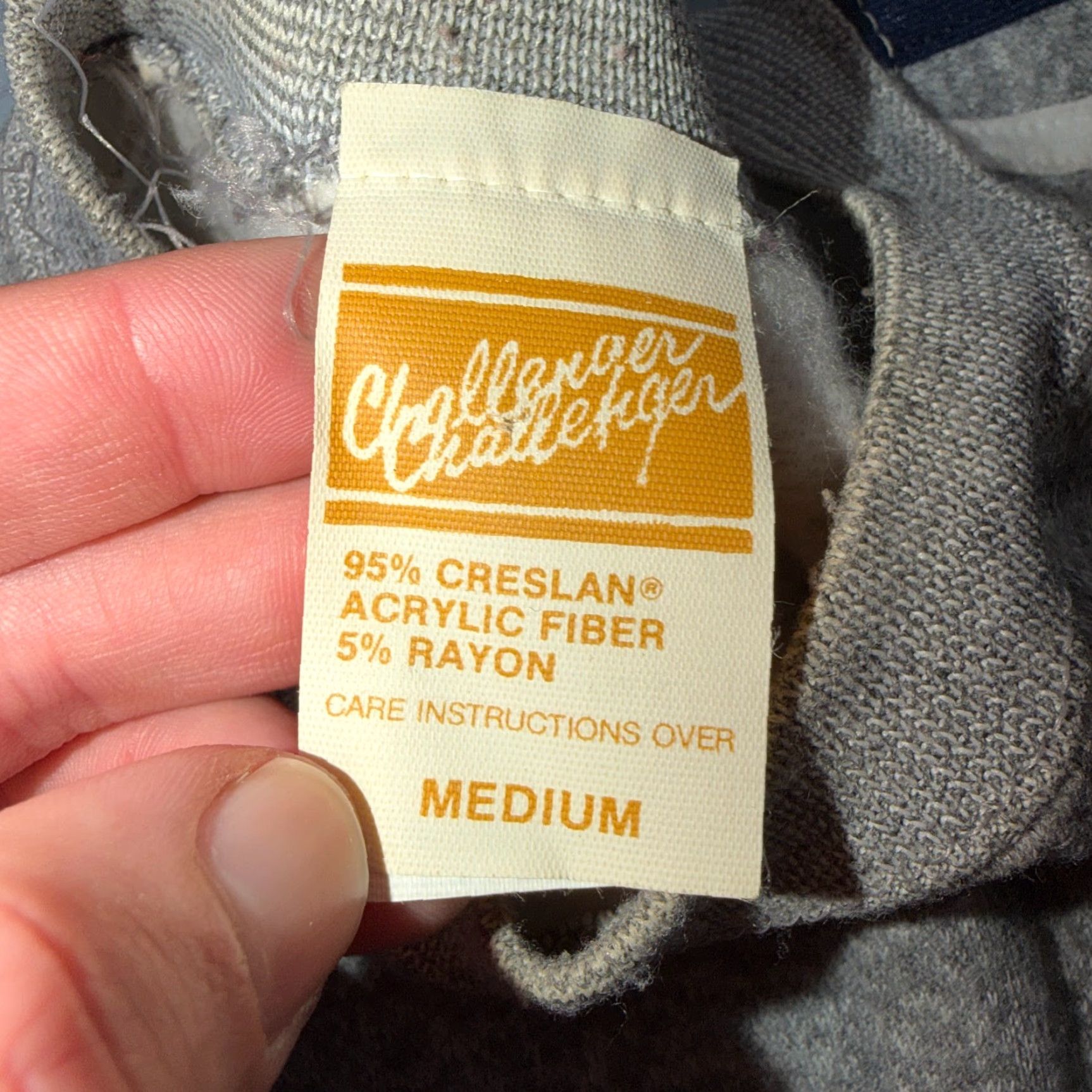 Vintage VINTAGE 1980s Challenge Sweatshirt Crewneck Gray Raglan Medium Men 90s Graphic Print All Seasons Striped Jumper Size US M / EU 48-50 / 2 - 7 Thumbnail