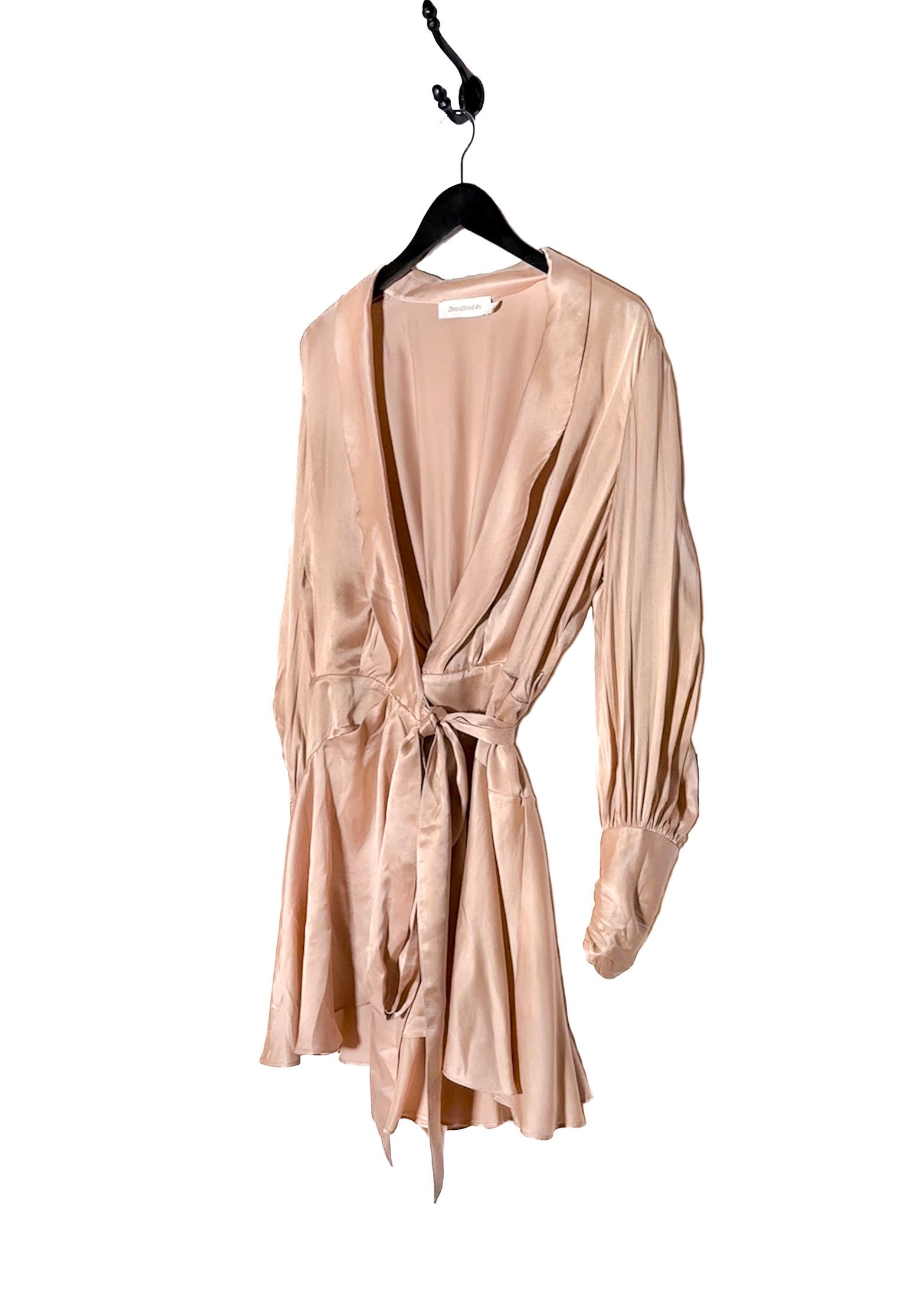 Zimmermann Zimmermann Dusty Pink Satin Classic Wrap Dress Size XL / US 12-14 / IT 48-50 - 2 Thumbnail