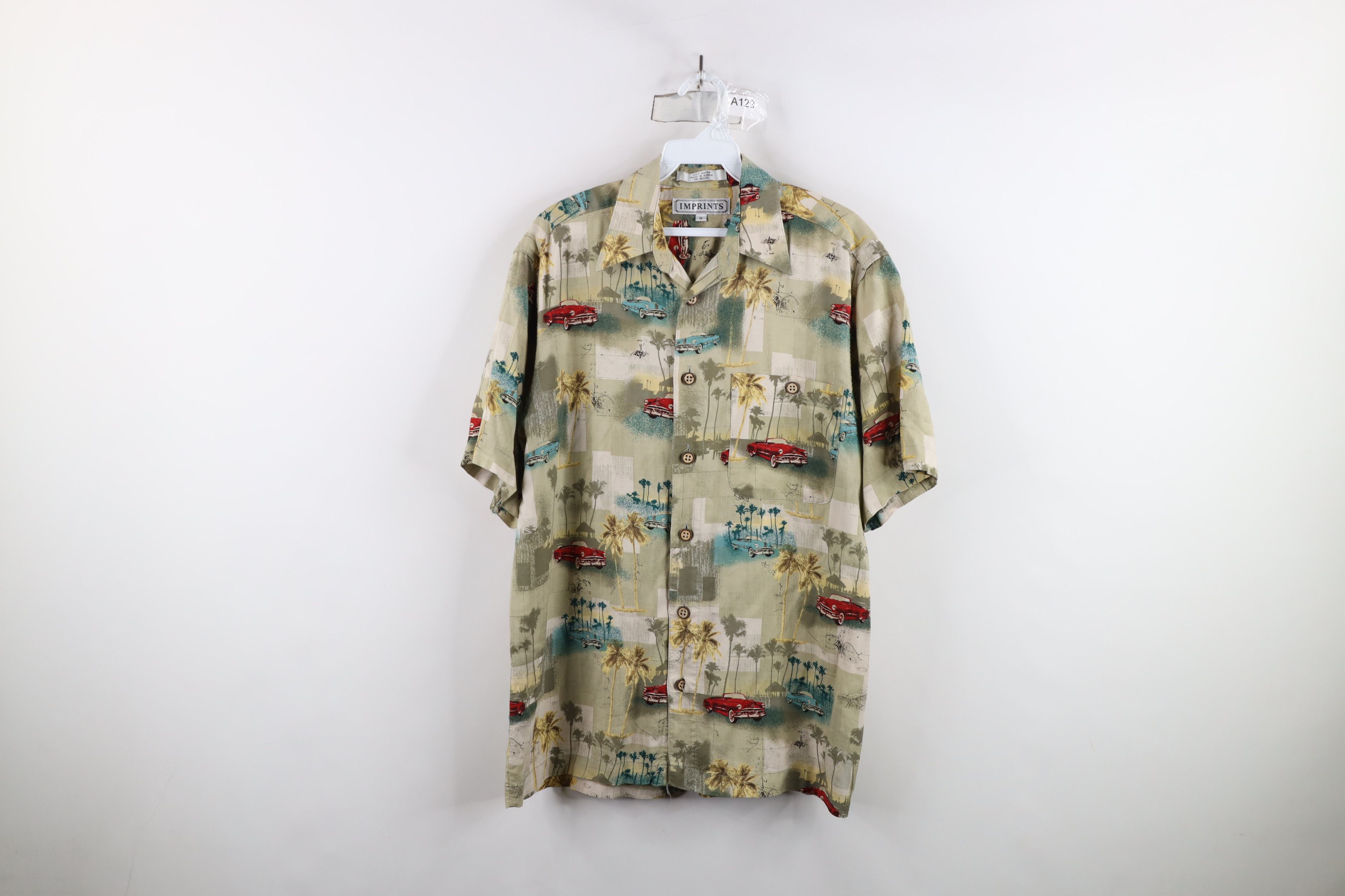 Vintage Vintage 90s Streetwear Car Palm Tree Hawaiian Button Shirt Size US S / EU 44-46 / 1 - 1 Thumbnail