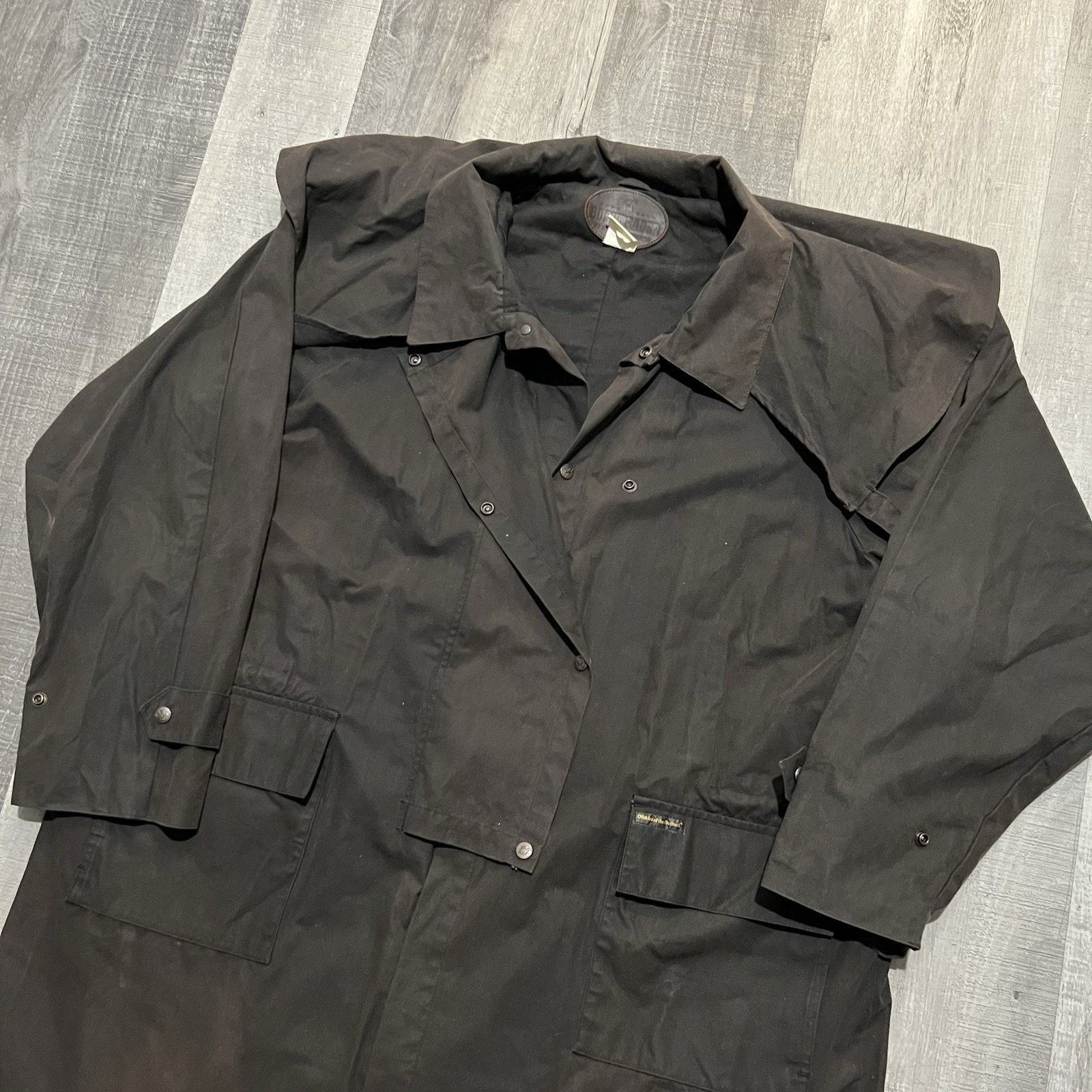 Vintage Vintage Bushtrader Waxed Canvas Cotton Duster Riding Jacket Size 3XL / US 20-22 - 3 Thumbnail