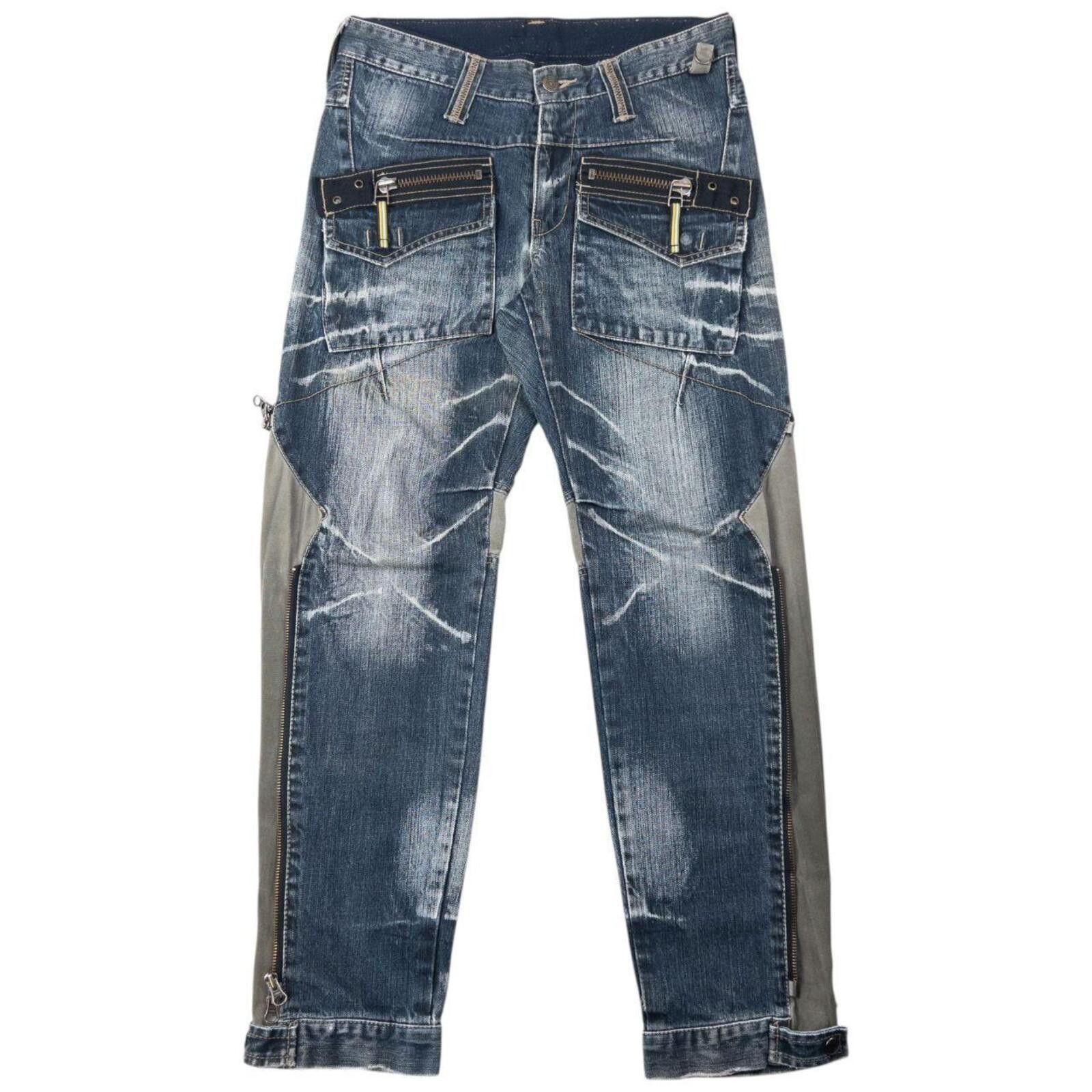 Other Vintage 2000s PPFM Multi Zip Denim Jeans Size W30 Size US 30 / EU 46 - 1 Thumbnail
