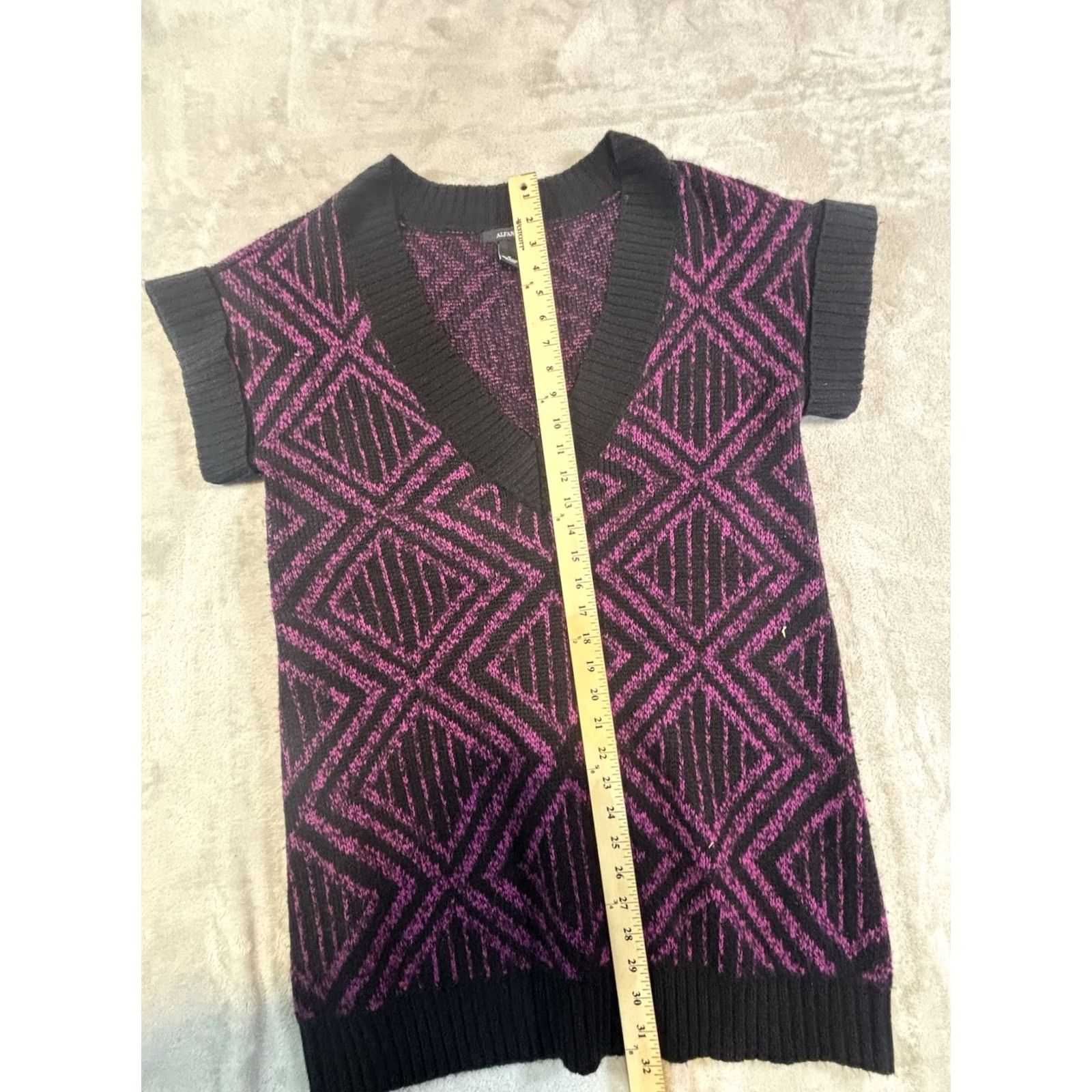 Alfani Alfani Women's Short Sleeve Pullover Knit Sweater Dark Purple Size Medium Size M / US 6-8 / IT 42-44 - 5 Thumbnail