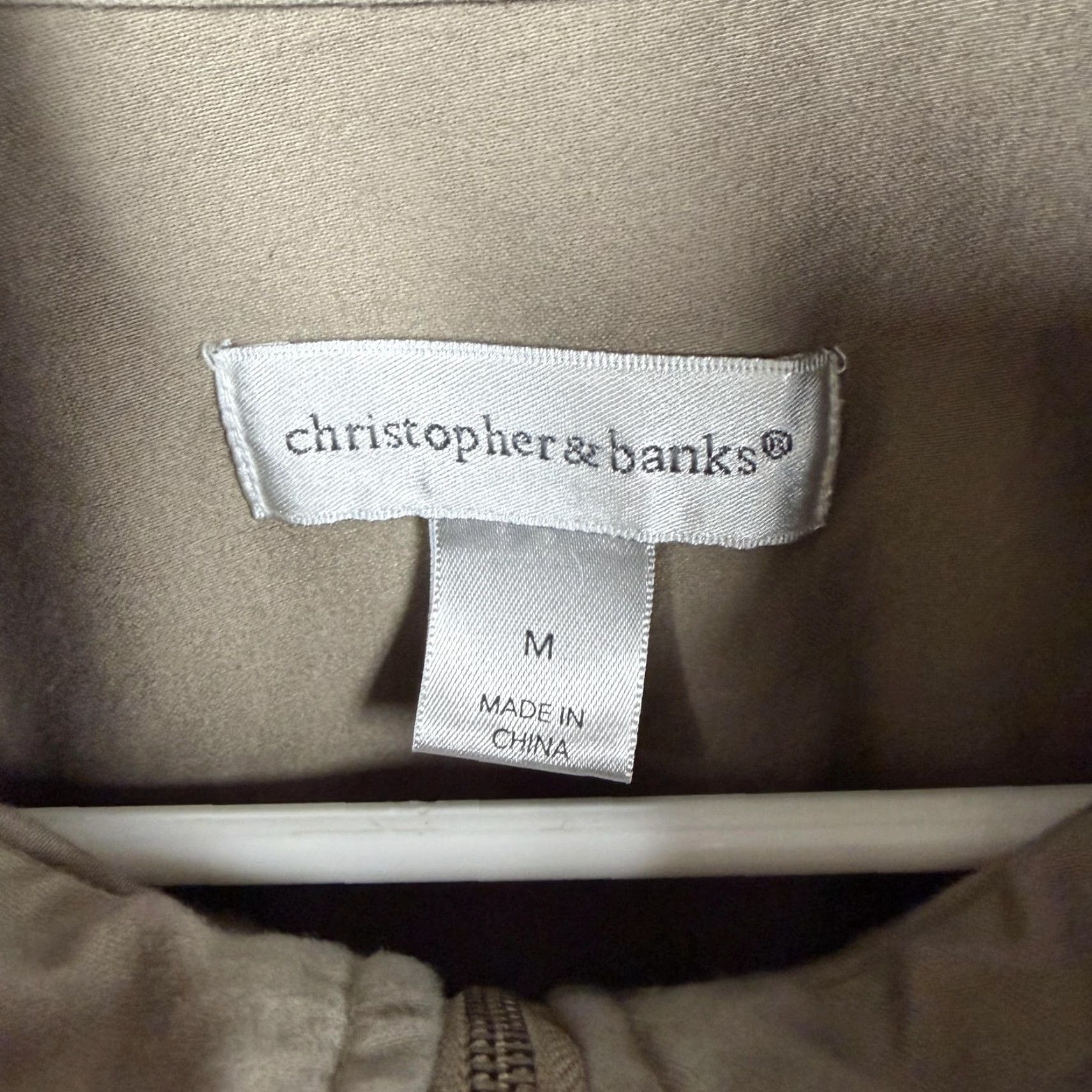 Vintage Christopher & Banks Field Jacket Womens M Beige Twill Full Zip Utility Outdoor Jacket Size M / US 6-8 / IT 42-44 - 7 Thumbnail
