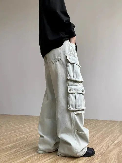 Japanese Brand × Jean Retro light-colored workwear multi-pocket jeans Size US 30 / EU 46 - 4 Thumbnail