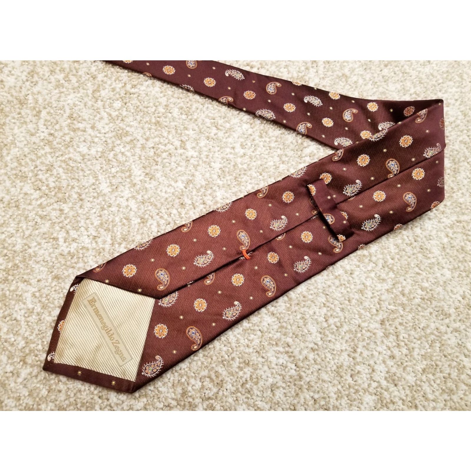 Ermenegildo Zegna Ermenegildo Zegna Silk Tie Maroon Paisley 100% Seta Soie Made in Italy, Men, Tie, Classic Paisley, One Size, Red, Designer, Italy, All Seasons Size ONE SIZE - 5 Thumbnail