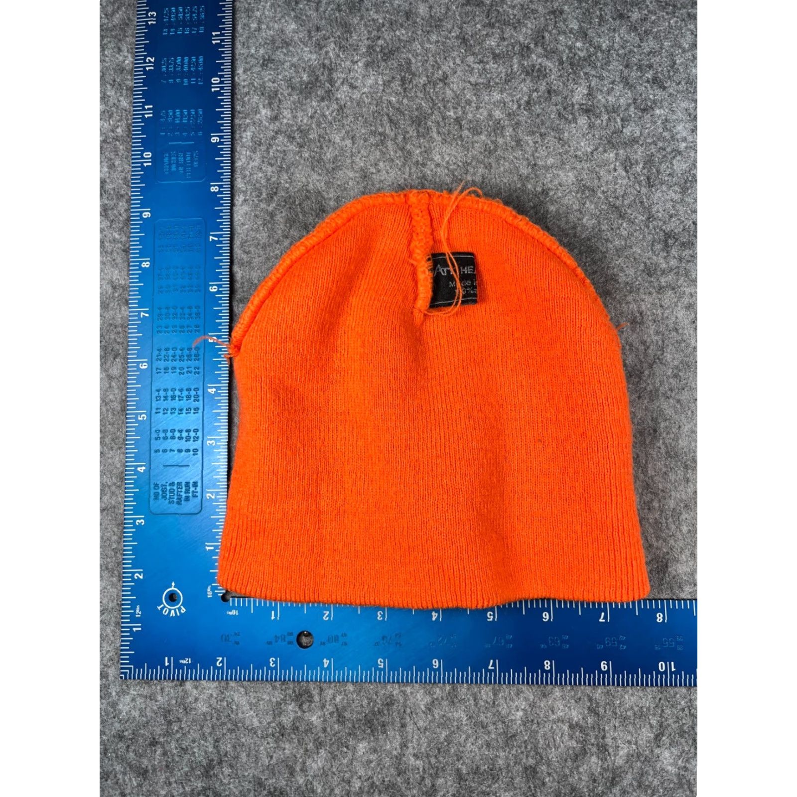 Vintage Att Headwear Beanie Adult One Size Orange Knit Acrylic High Visibility Size ONE SIZE - 5 Thumbnail