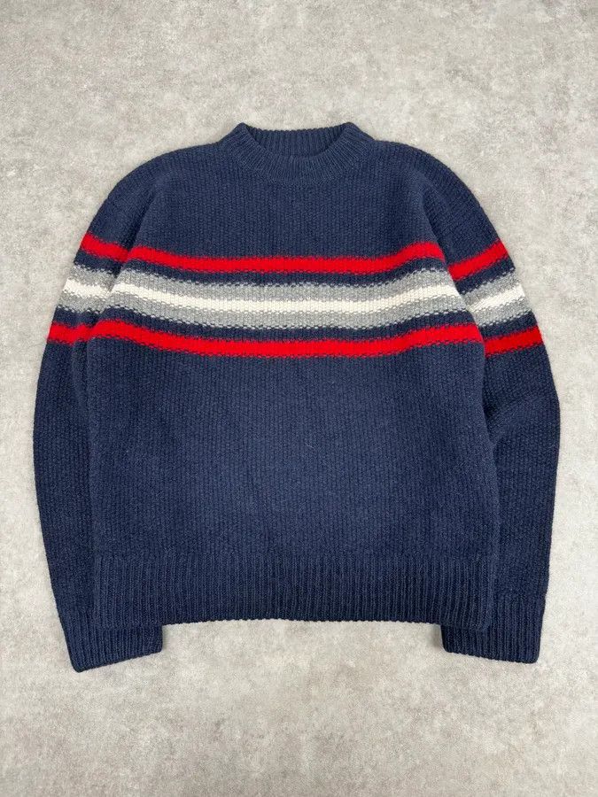 Prada AW2014 Prada Navy Striped Mérinos Wool Sweater Size US M / EU 48-50 / 2 - 1 Thumbnail