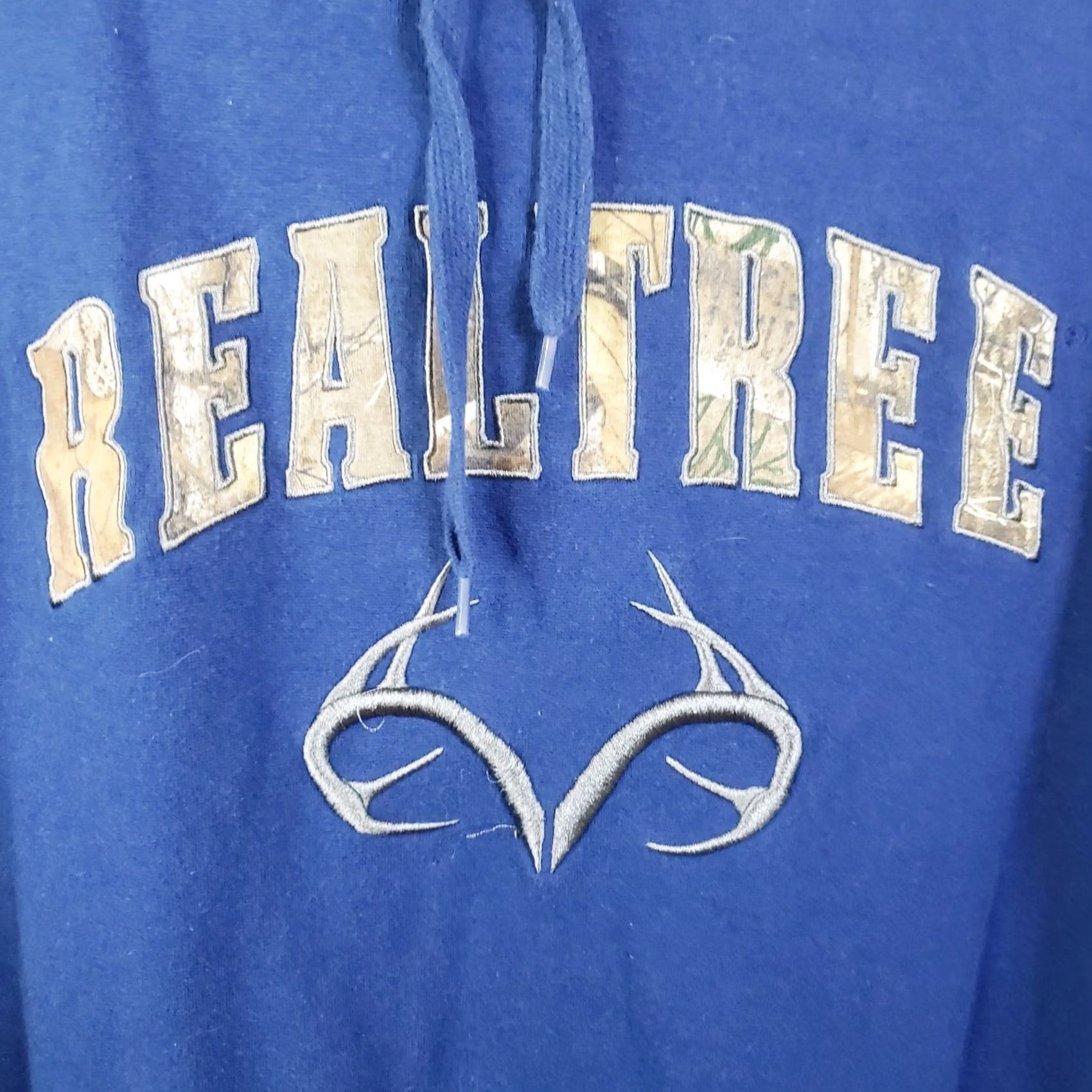 Realtree Realtree Hoodie Mens S Blue Camo Deer Antler Logo Hunting Outdoors Sweatshirt with Hooded Pockets Graphic Print Pullove r Size US S / EU 44-46 / 1 - 3 Thumbnail