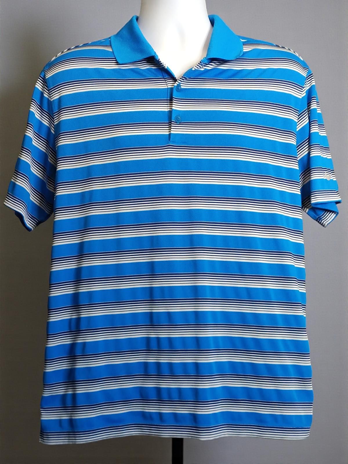 Nike Nike Golf Dry-Fit Polo Shirt Men's Blue Striped Size Medium Size US M / EU 48-50 / 2 - 2 Thumbnail