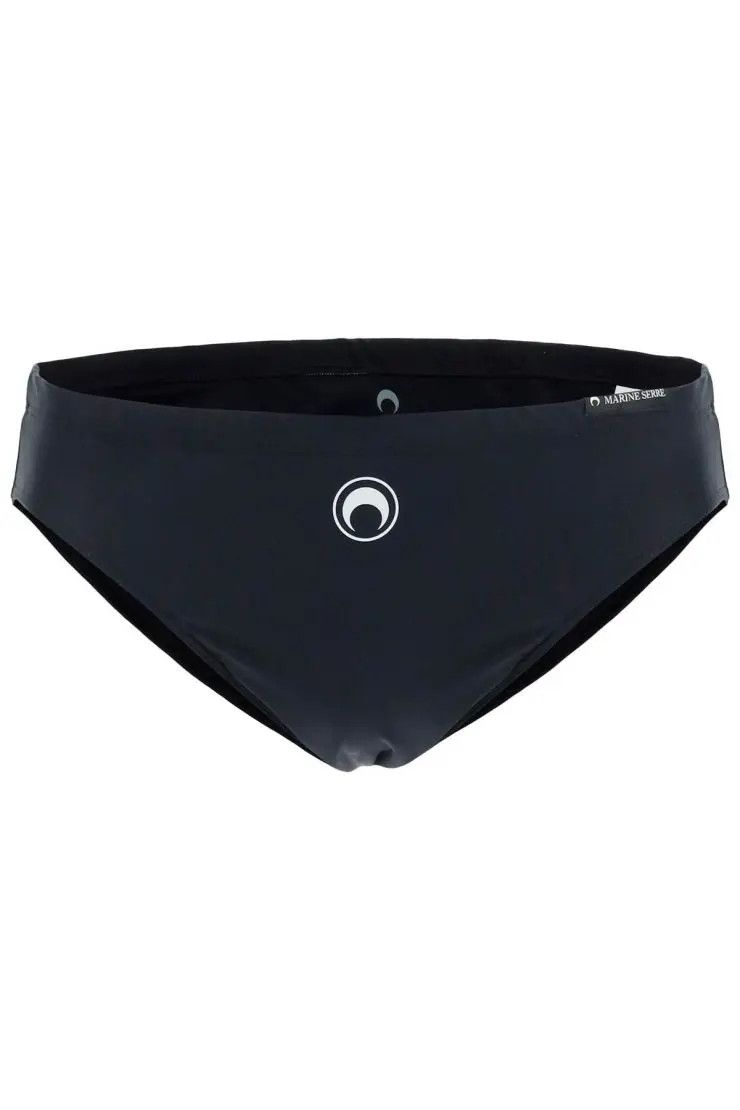 image of Marine Serre O1S22I1N0324 Swim Briefs In Black, Men's (Size 34)