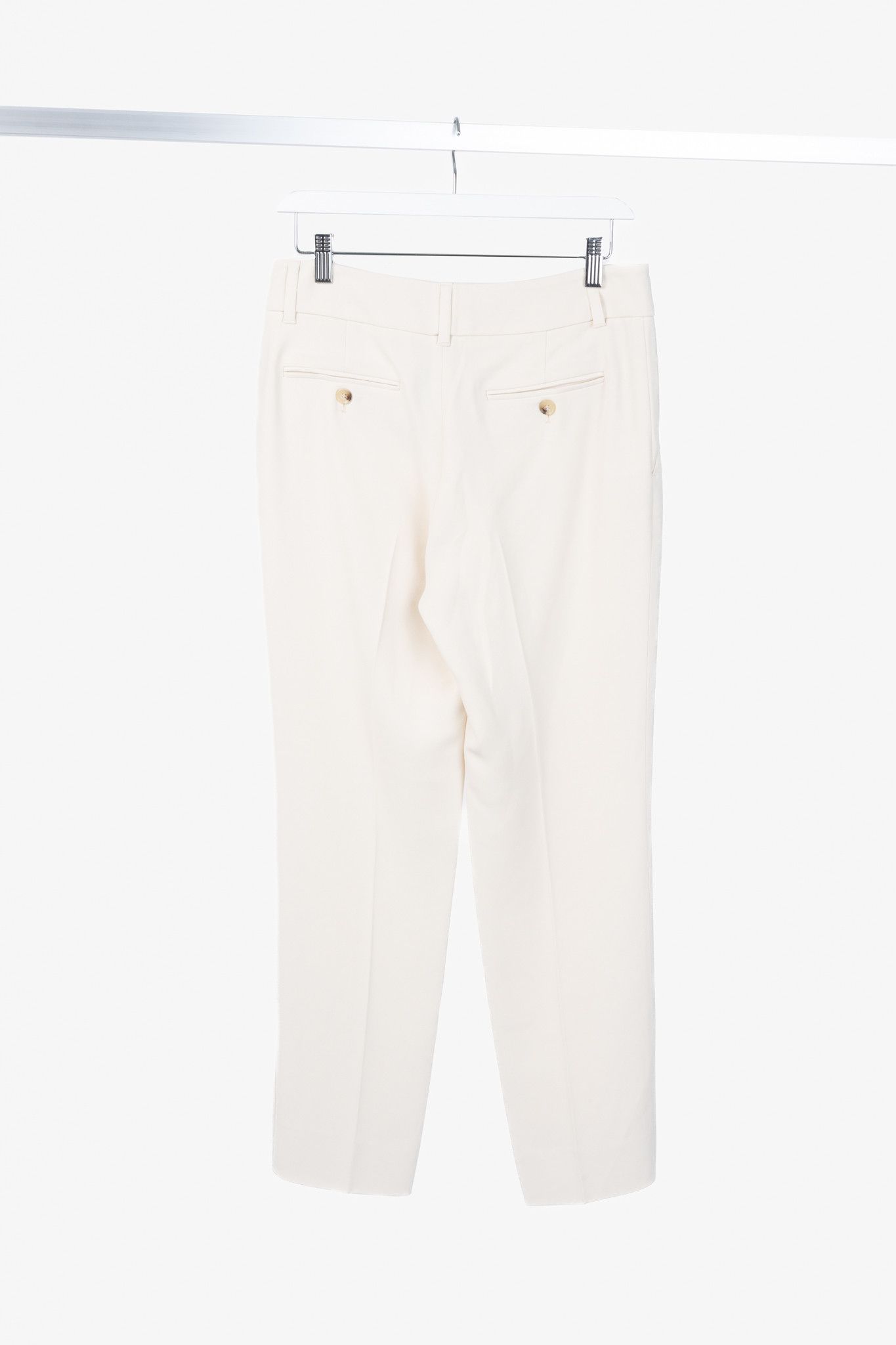 Gucci Gucci Cream Crepe Straight-Leg Holiday Trousers Size 26" / US 2 / IT 38 - 2 Thumbnail