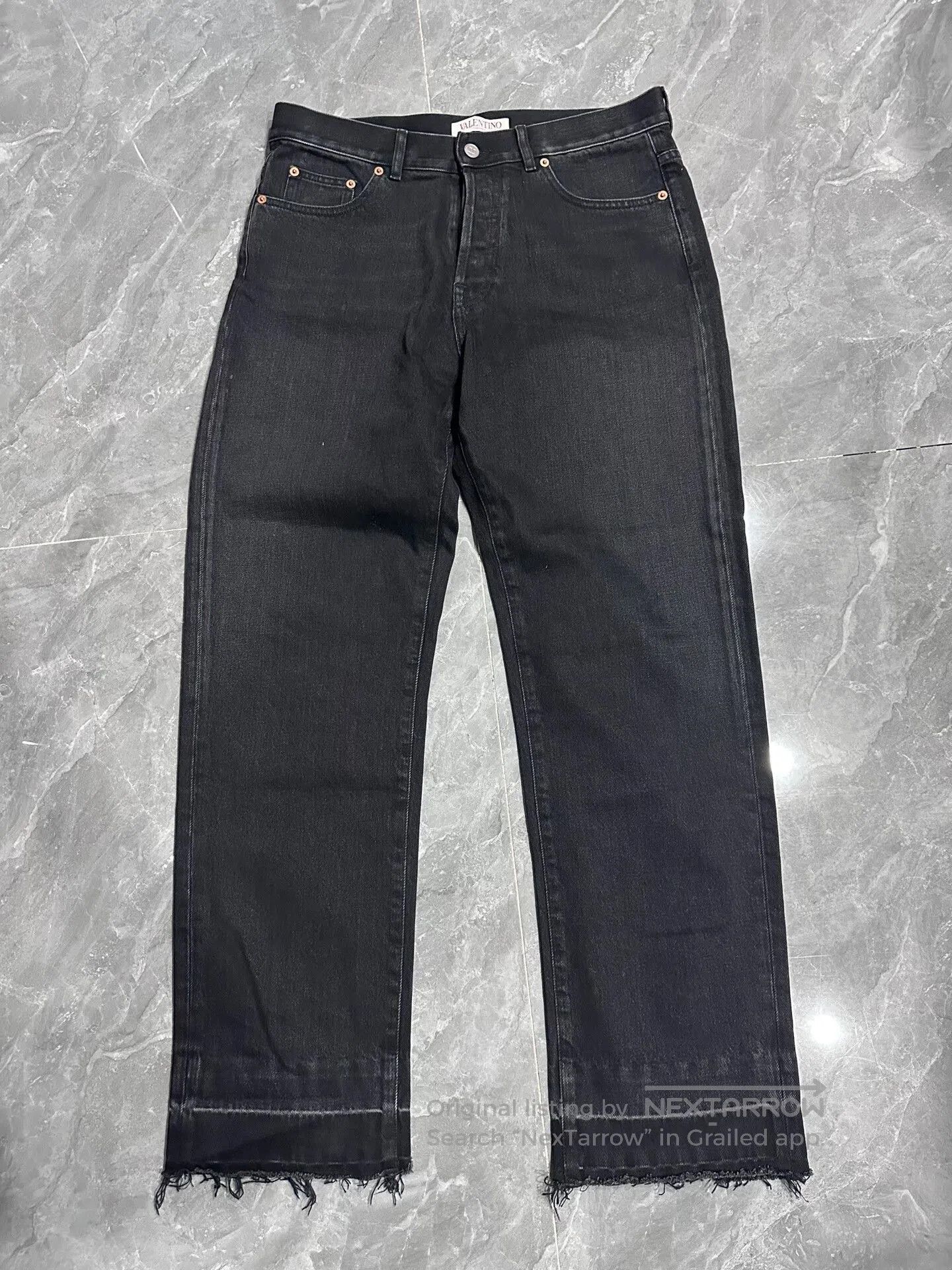 Valentino Fringe Flared Denim Jeans.
