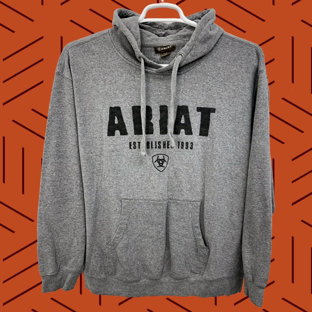Ariat Ariat Hoodie Heather Gray Cotton Fleece Lined Mens Large Size US L / EU 52-54 / 3 - 1 Thumbnail