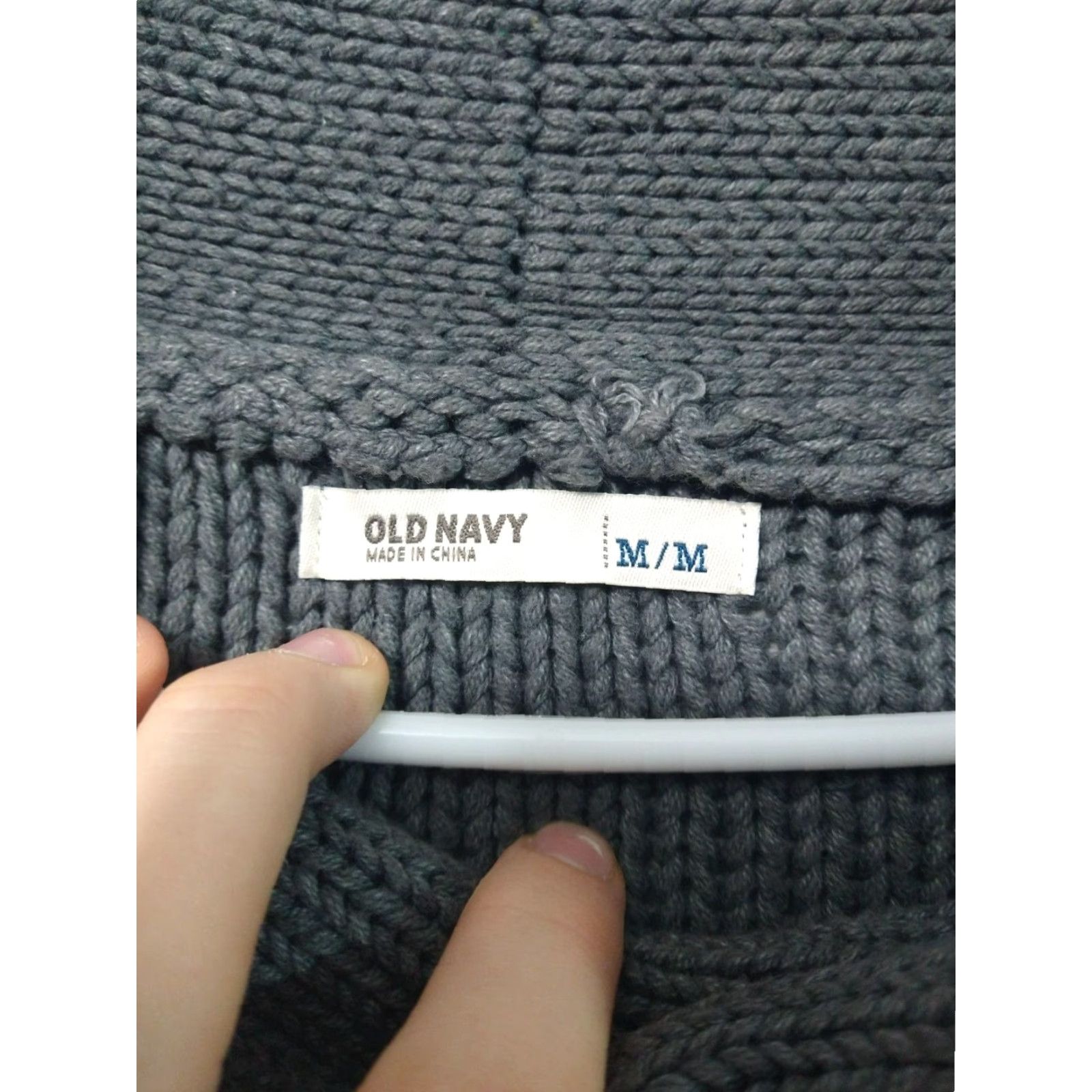 Old Navy Old Navy Sweater Womens Medium Gray Pullover Cowl Neck Cable Knit Chunky Cotton Size M / US 6-8 / IT 42-44 - 5 Thumbnail