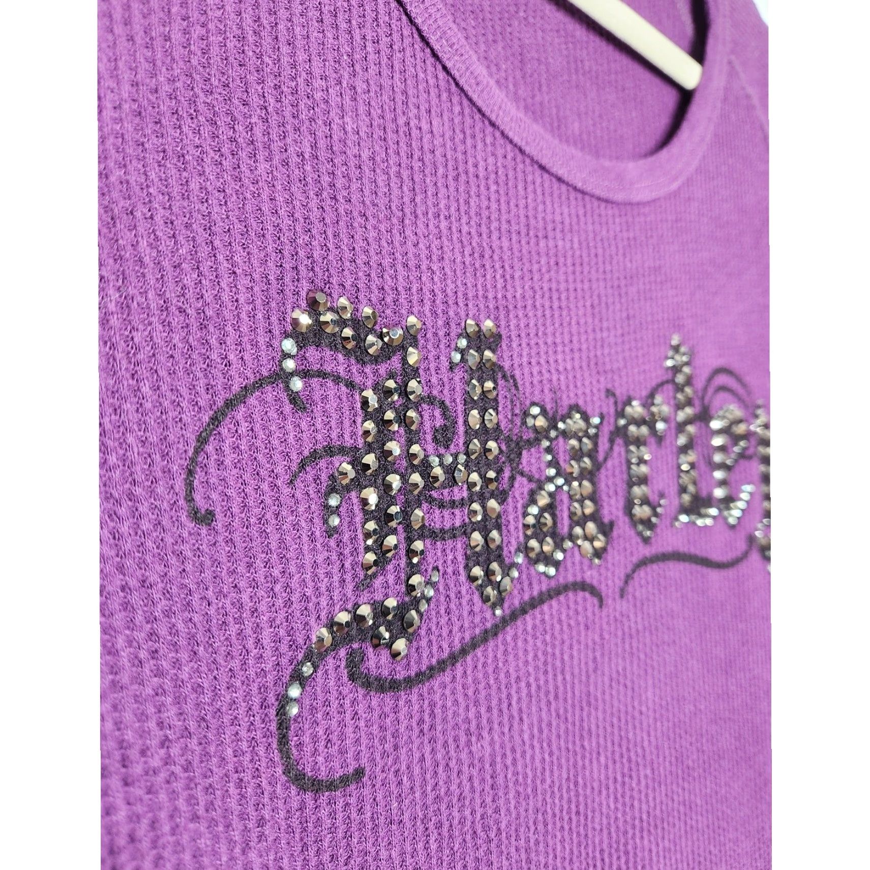 Harley Davidson VINTAGE Harley Davidson Beaded Thermal Long Sleeve Purple Womens T-Shirt L Adult Womens Biker 90s Y2K Size L / US 10 / IT 46 - 3 Thumbnail