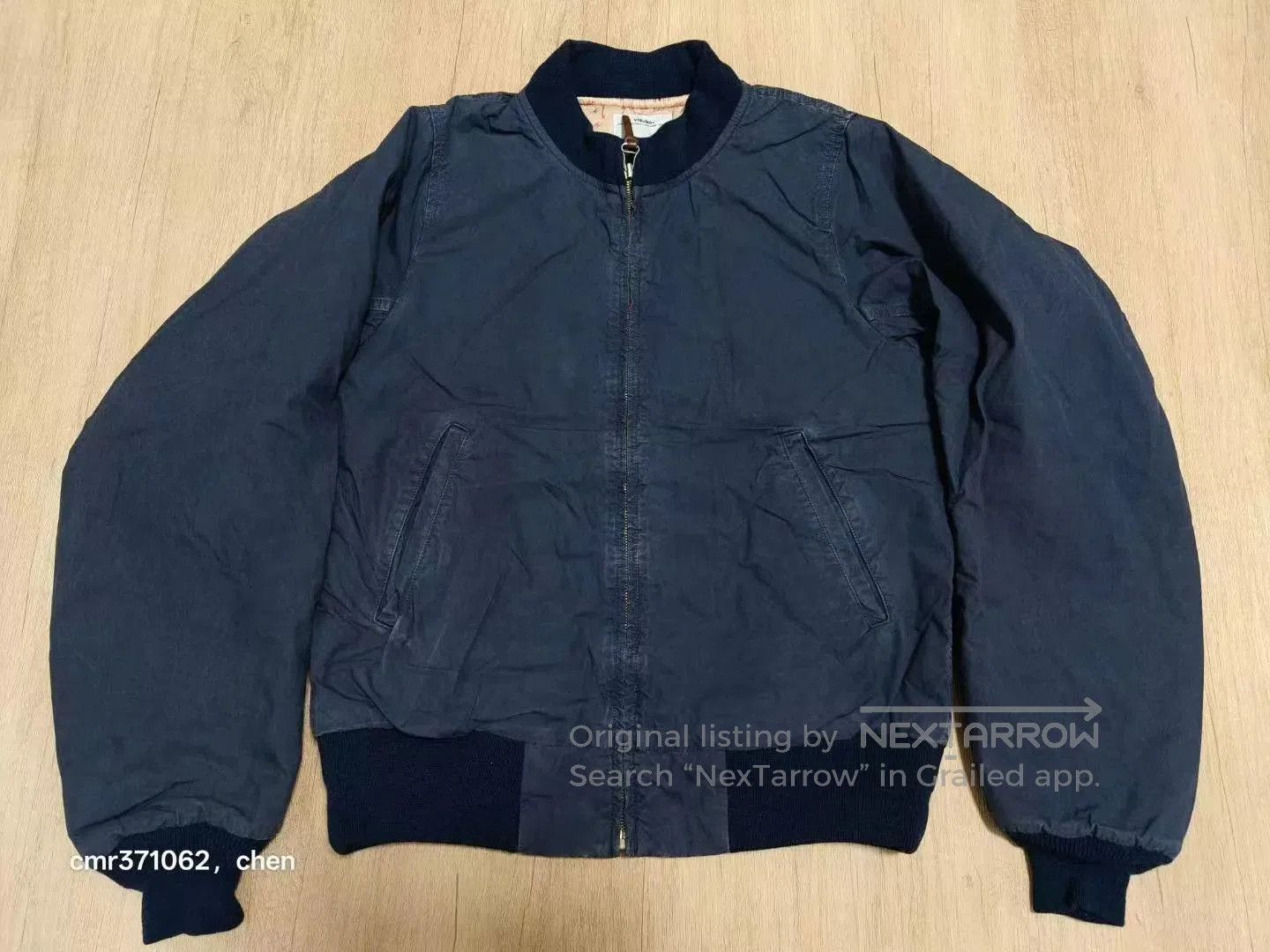 Visvim Blue Bomber Jacket with Zip Front and Ribbed Trim. Size US S / EU 44-46 / 1 - 1 Thumbnail